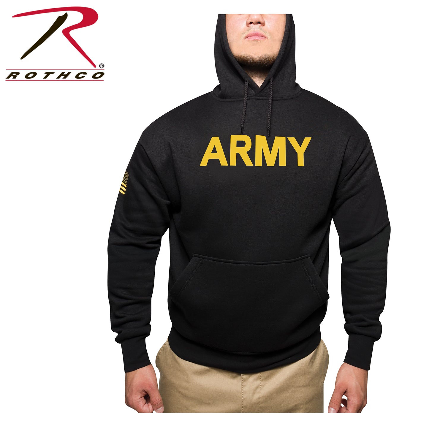 Rothco Army Printed Pullover Hoodie - Black