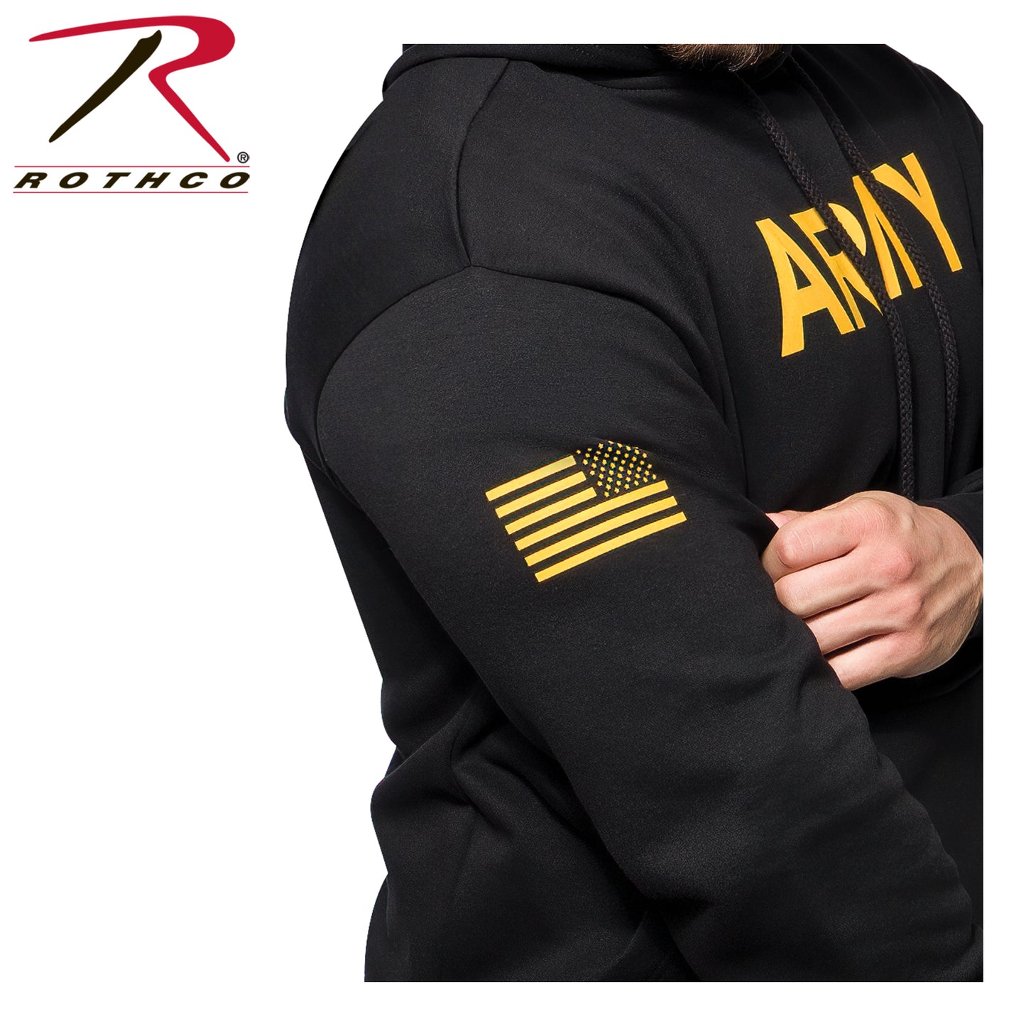 Rothco Army Printed Pullover Hoodie - Black