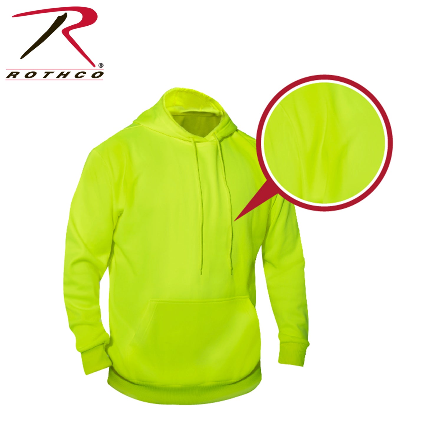 Rothco High-Vis Performance Hooded Sweatshirt - Safety Green