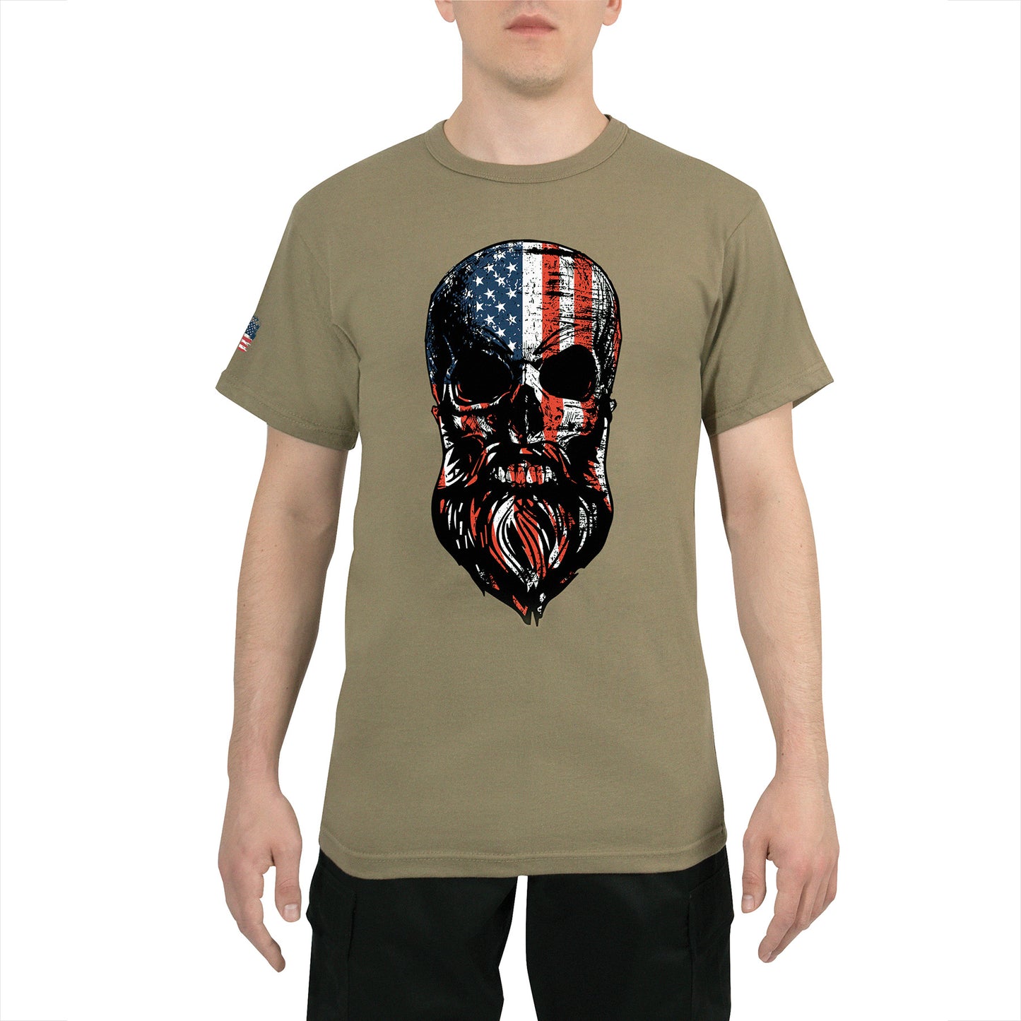 Rothco US Flag Bearded Skull T-Shirt