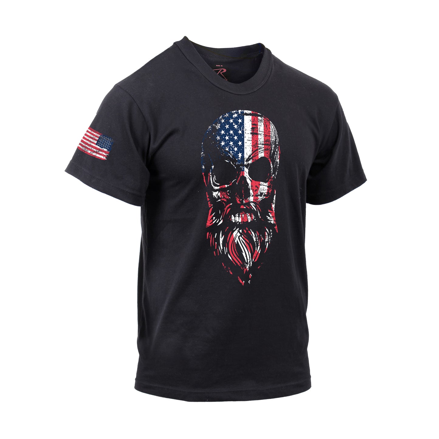 Rothco US Flag Bearded Skull T-Shirt