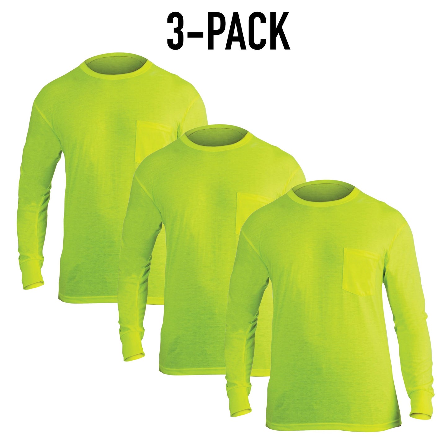 Rothco Moisture Wicking Long Sleeve Pocket T-Shirt - Safety Green