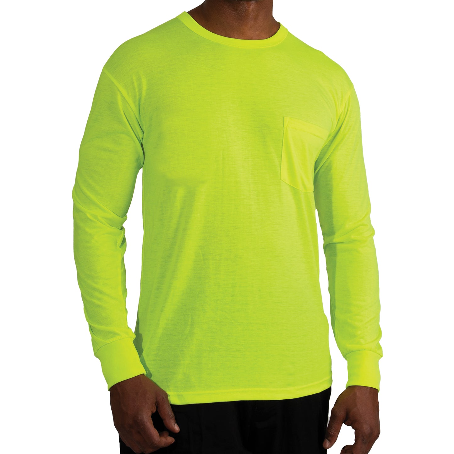 Rothco Moisture Wicking Long Sleeve Pocket T-Shirt - Safety Green