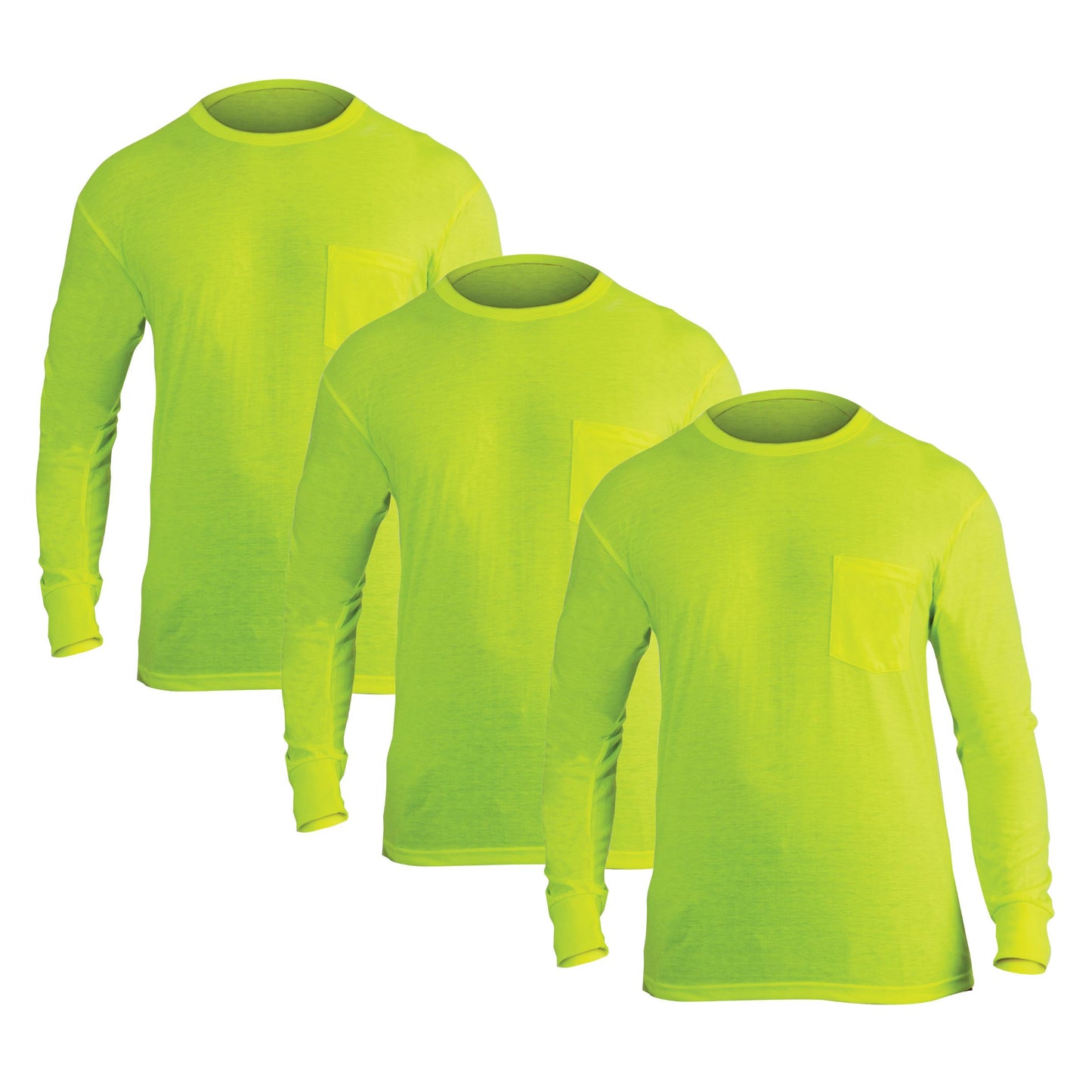 Rothco Moisture Wicking Long Sleeve Pocket T-Shirt - Safety Green