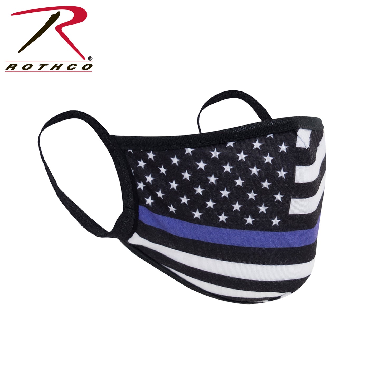 Rothco Thin Blue Line Flag Reusable 3-Layer Polyester Face Mask