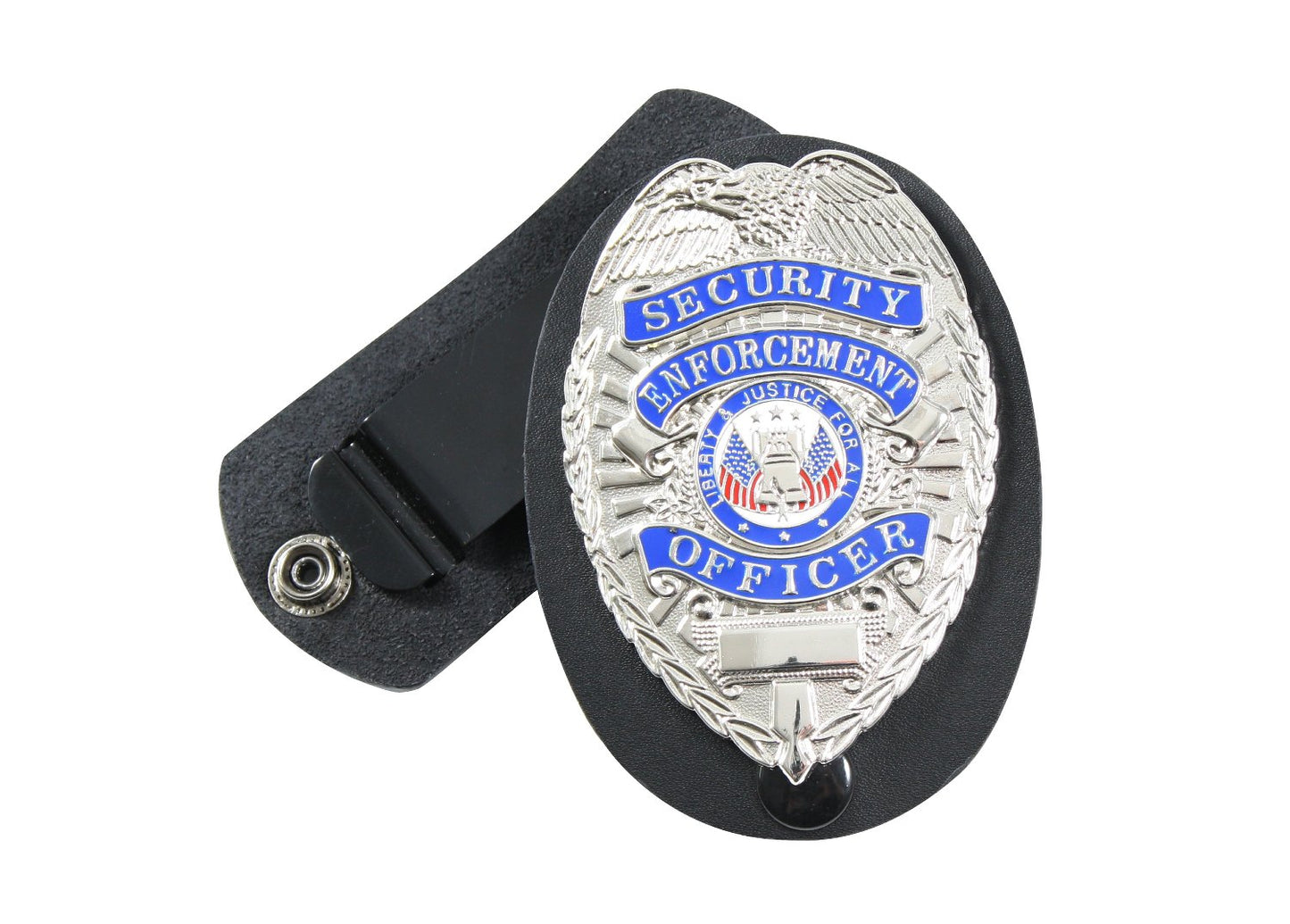 Rothco Leather Clip-On Badge Holder with Swivel Snap