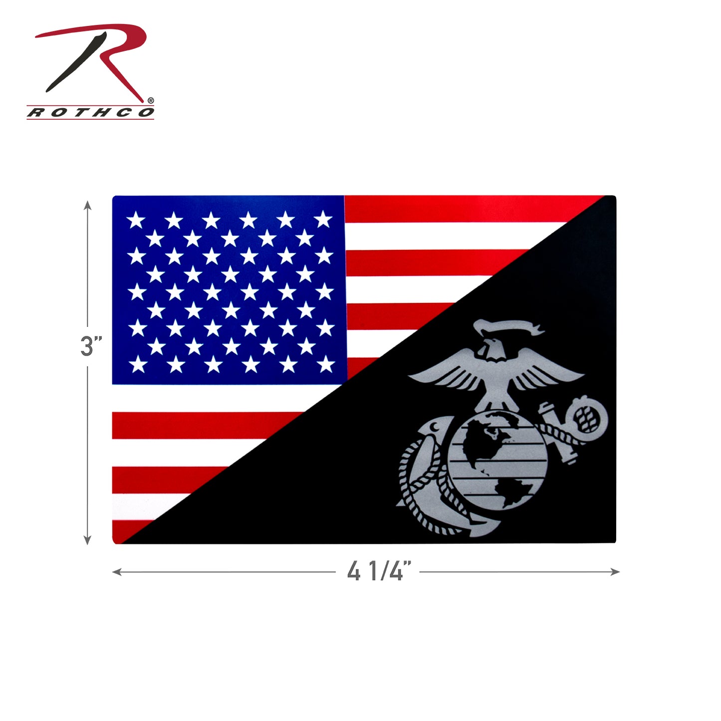 Rothco USMC Eagle, Globe and Anchor Flag Decal (Outside / Back Gum)