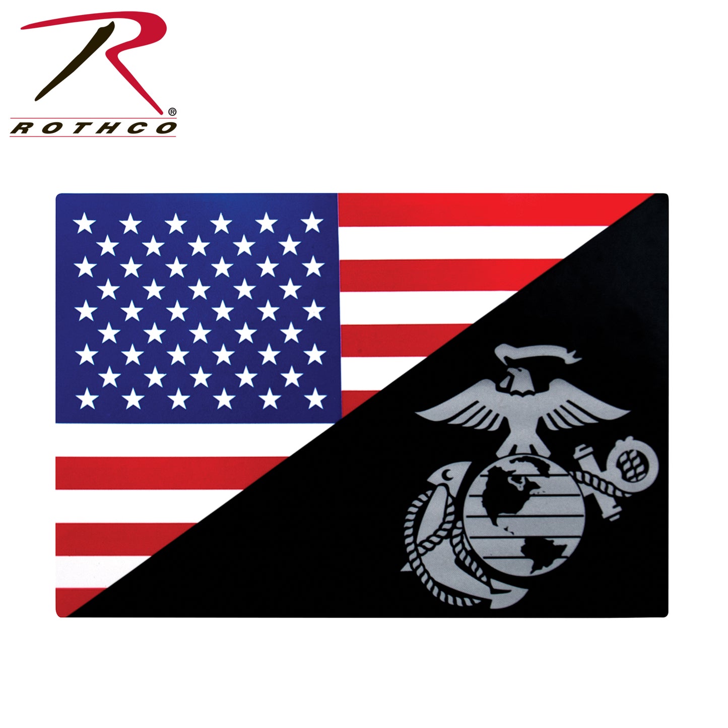 Rothco USMC Eagle, Globe and Anchor Flag Decal (Outside / Back Gum)