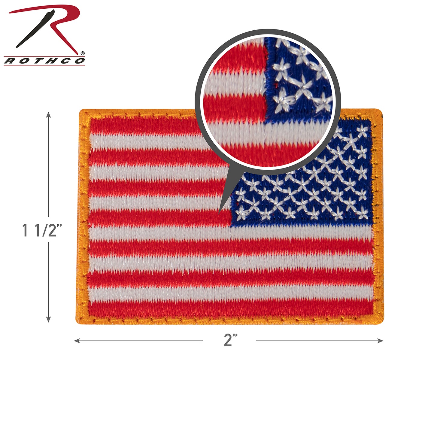 Rothco Mini US Flag Patch With Hook Back