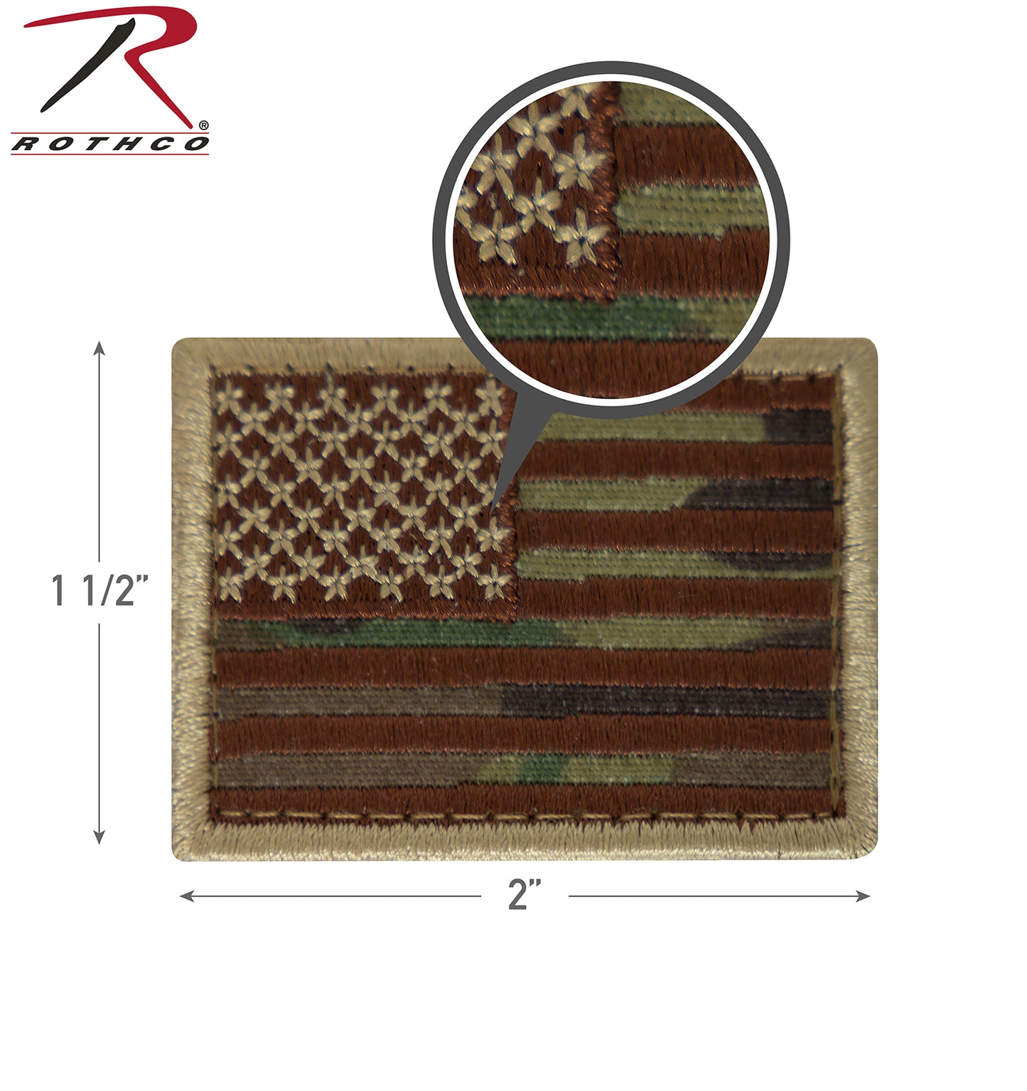 Rothco Mini US Flag Patch With Hook Back