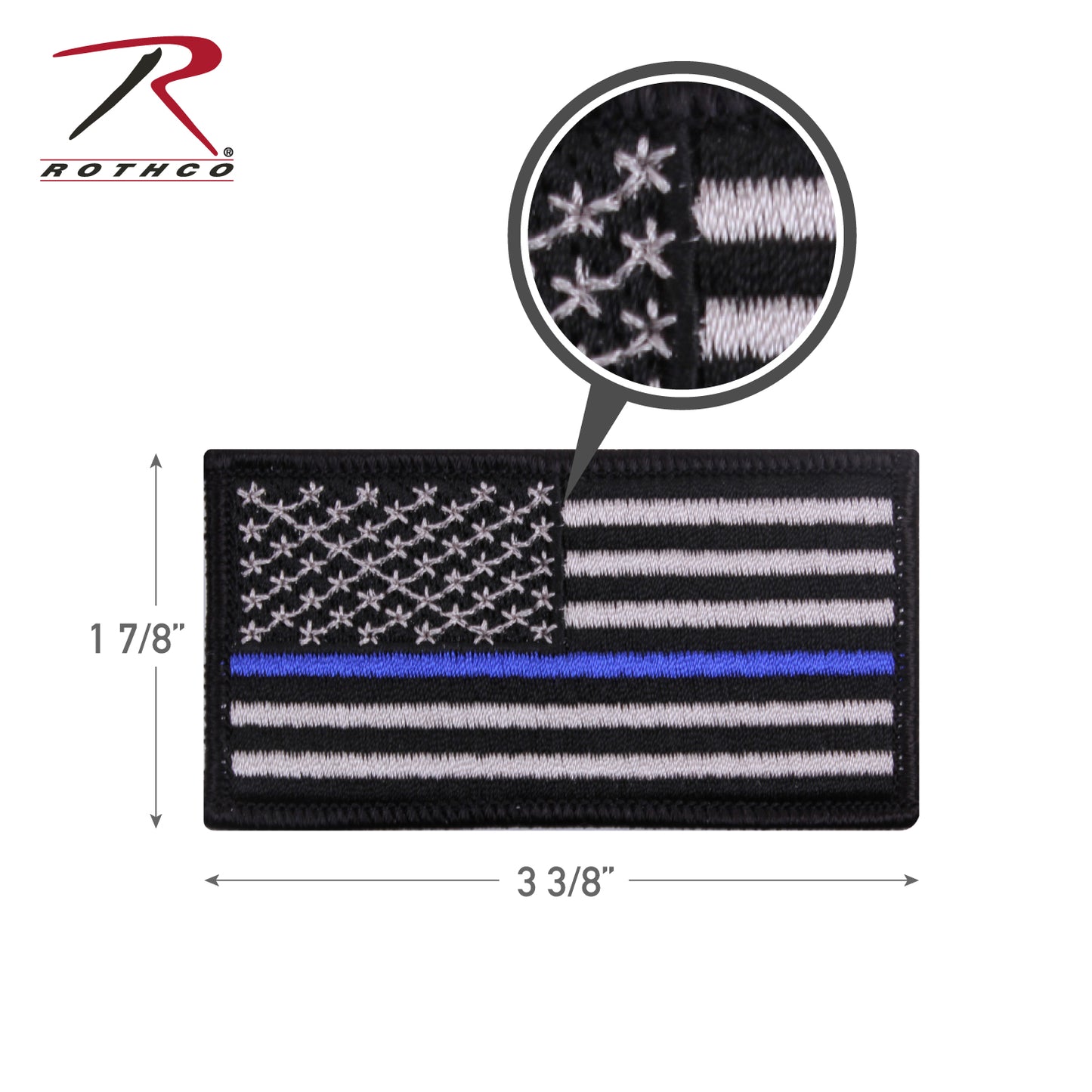 Rothco Thin Blue Line Flag Patch - Iron On