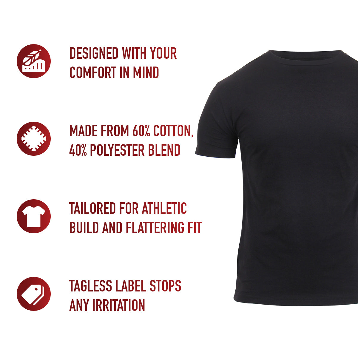 Rothco Athletic Fit Solid Color T-Shirt