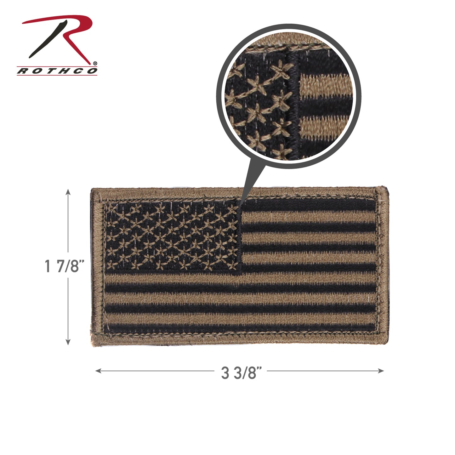 Rothco American Flag Patch - Hook Back