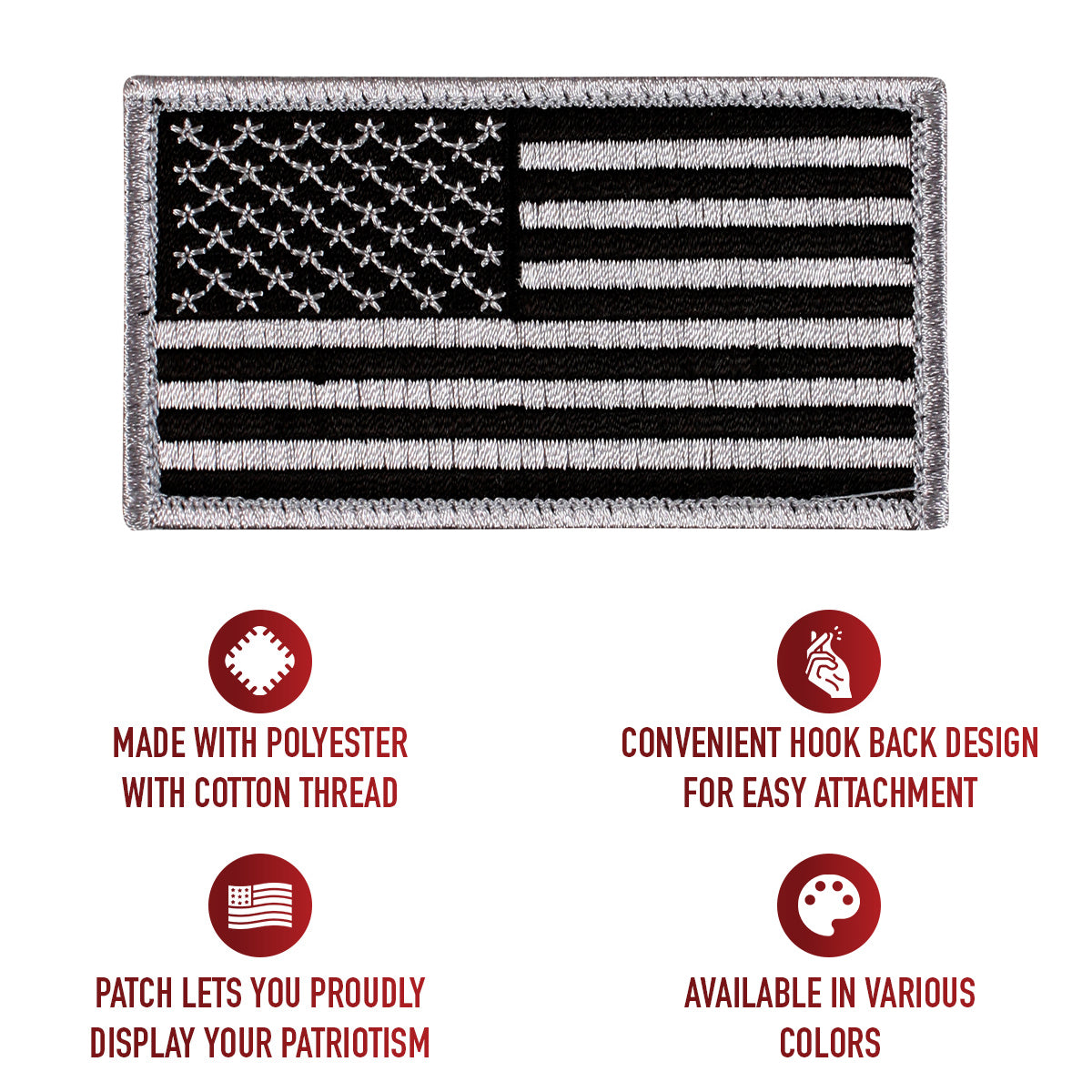 Rothco American Flag Patch - Hook Back