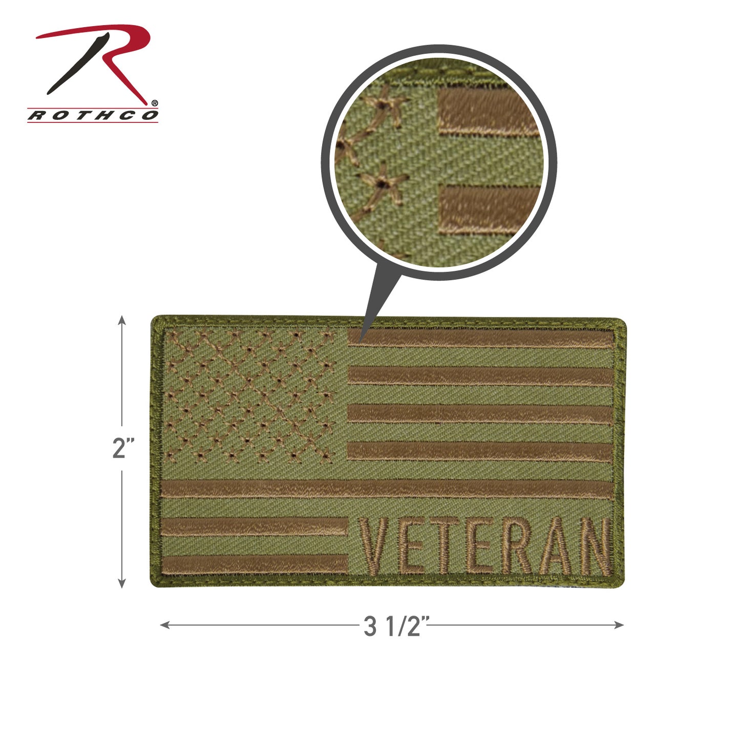 Rothco Veteran US Flag Patch - Coyote Brown