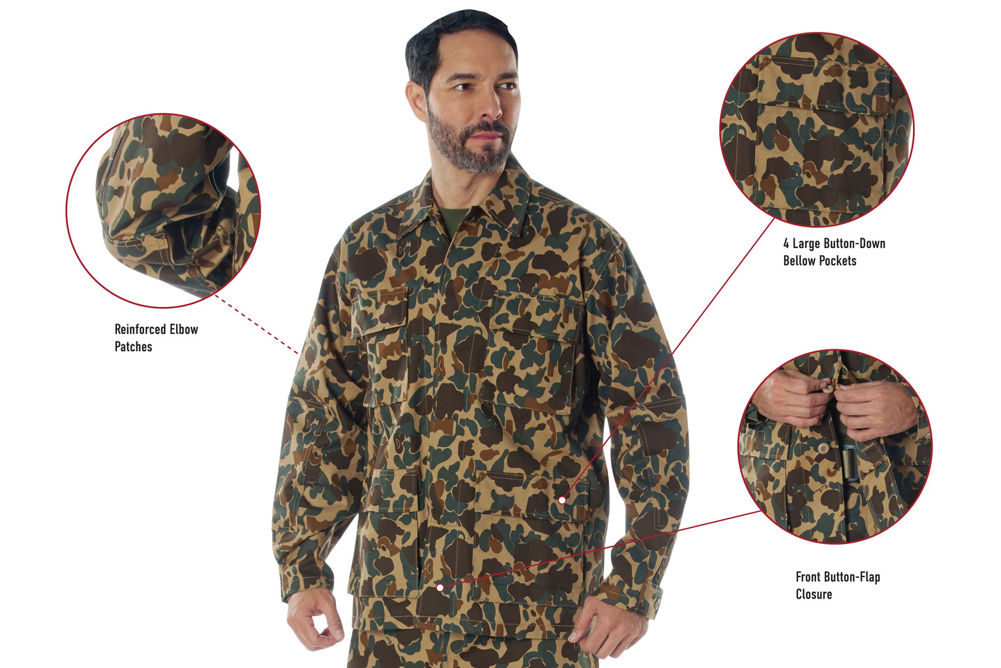 Rothco X Bear Archery Fred Bear Camo BDU Shirt