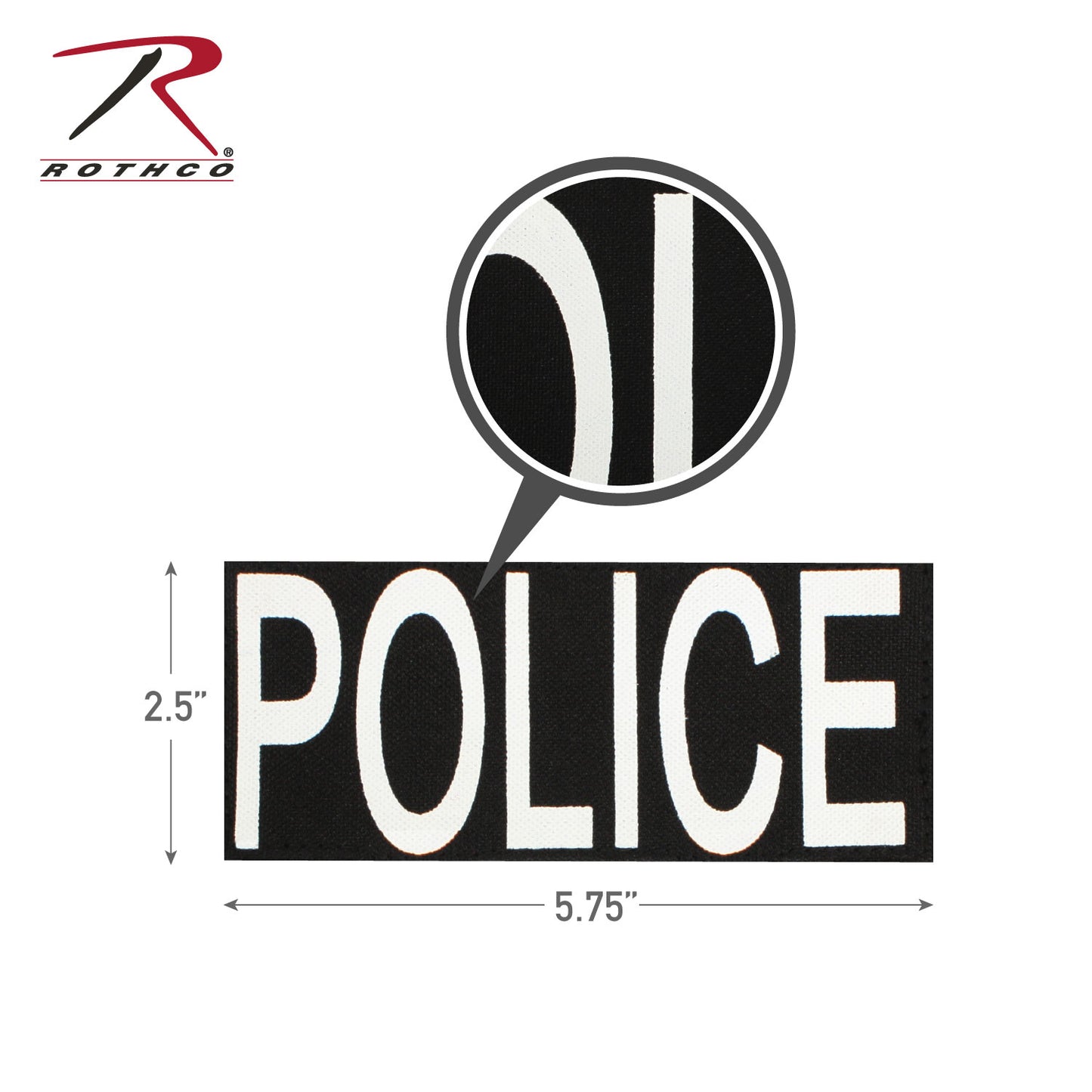 Rothco Police Patch With Hook Back