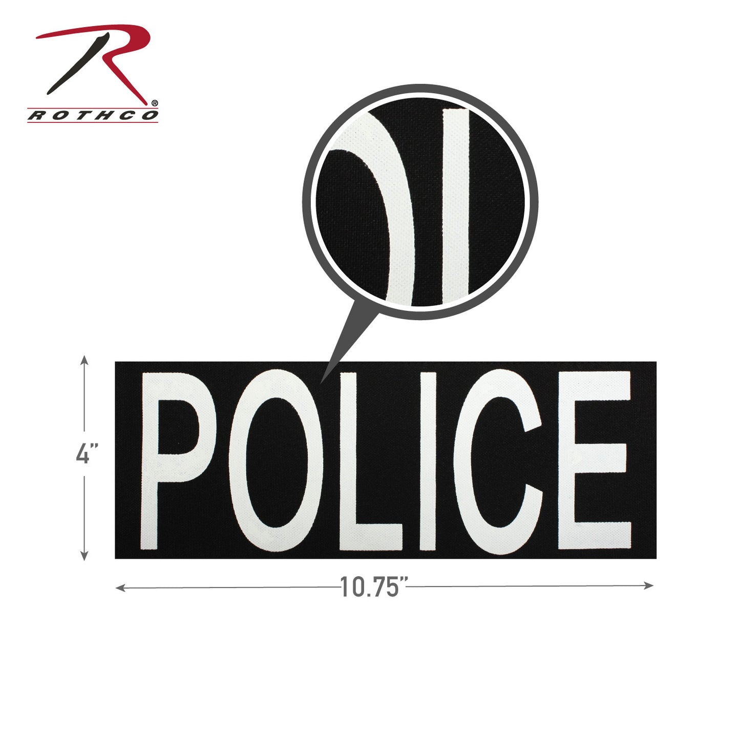 Rothco Police Patch With Hook Back