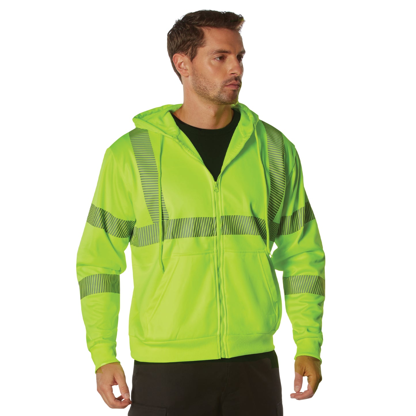 Rothco Hi-Vis Performance Zipper Sweatshirt - Safety Green