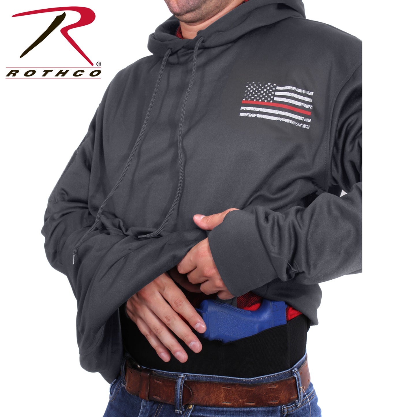 Rothco Concealed Carry Thin Red Line Hoodie