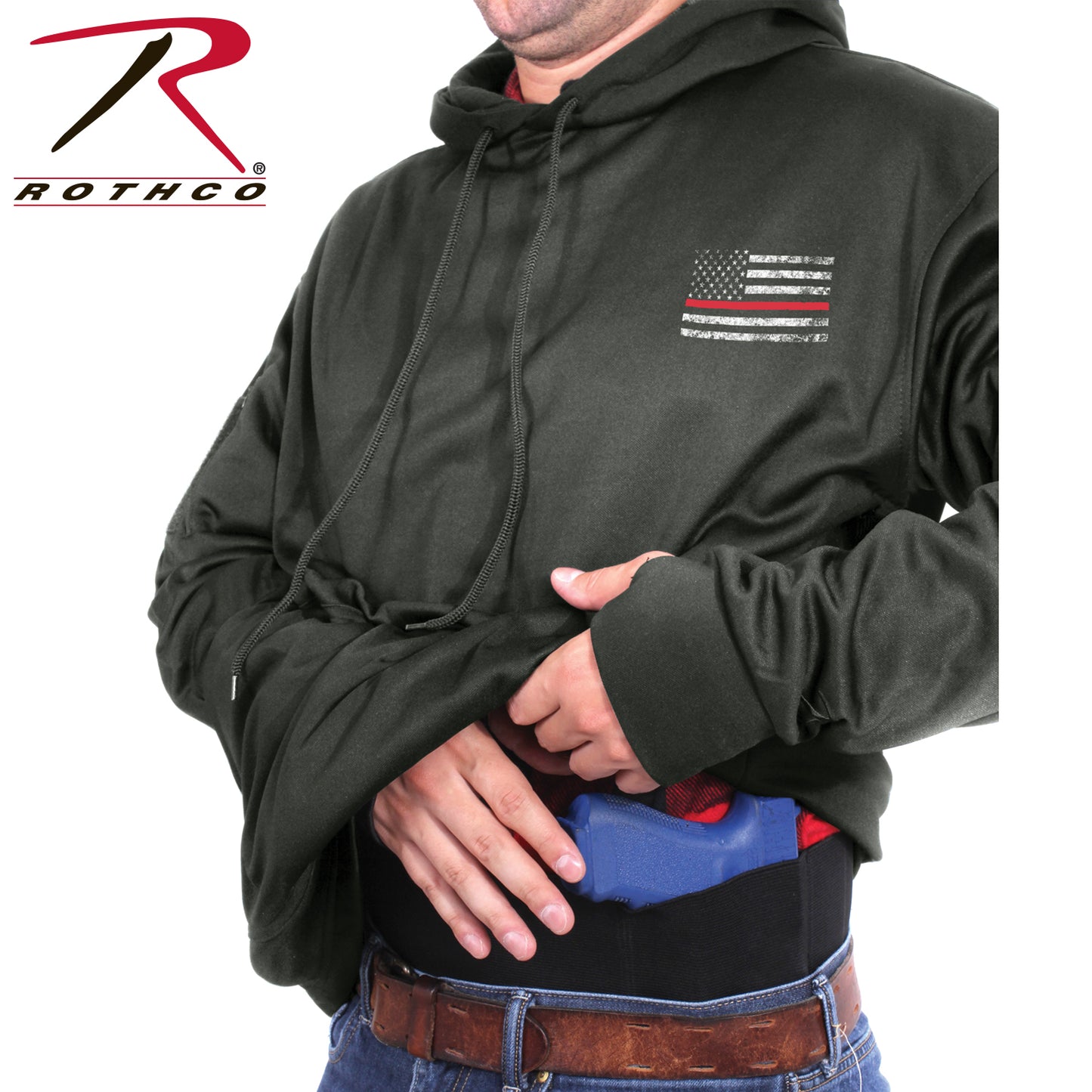 Rothco Concealed Carry Thin Red Line Hoodie