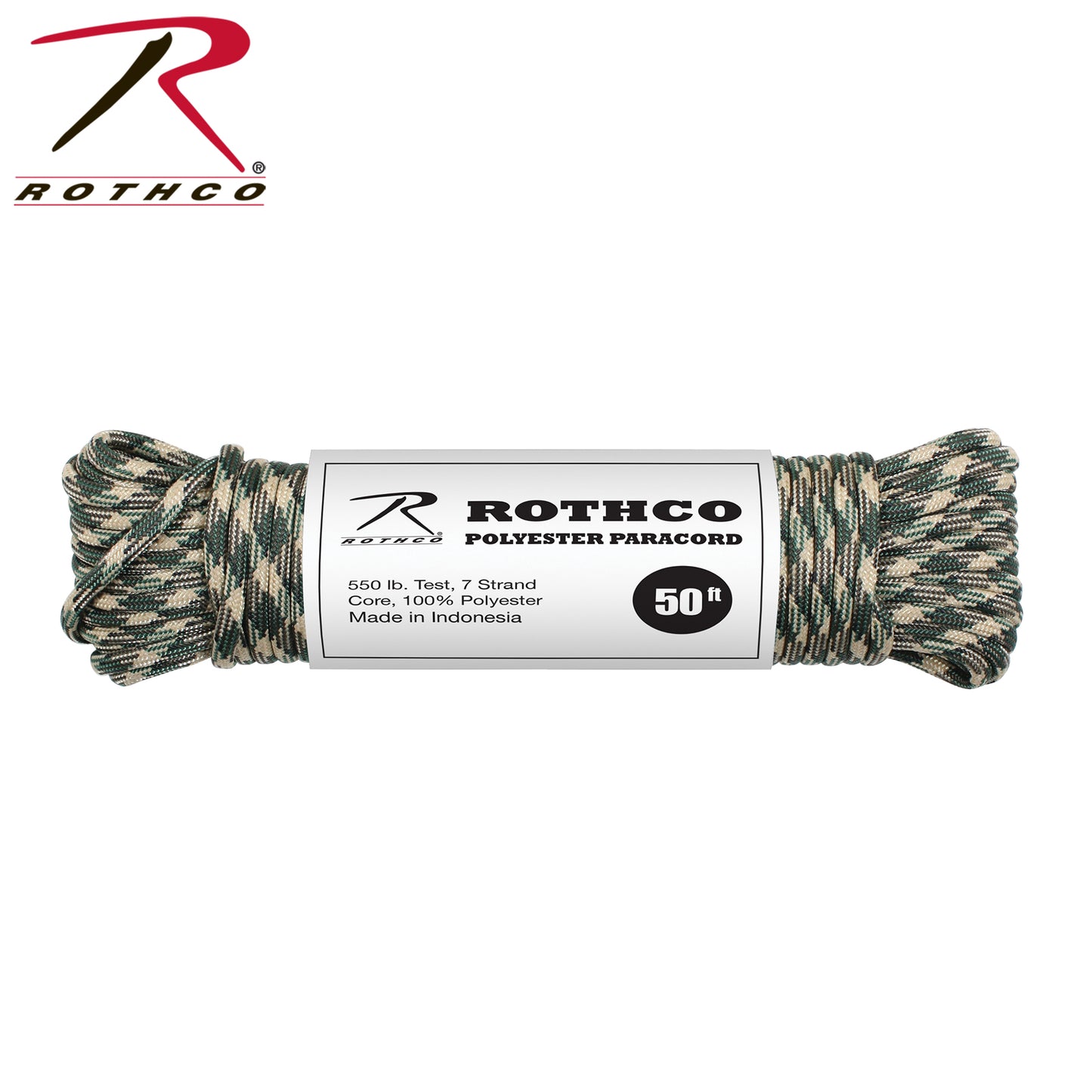 Rothco 550lb Type III Camo Polyester Paracord