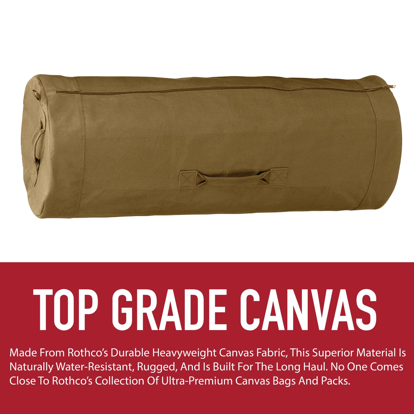 Rothco Canvas Duffle Bag with Side Zipper