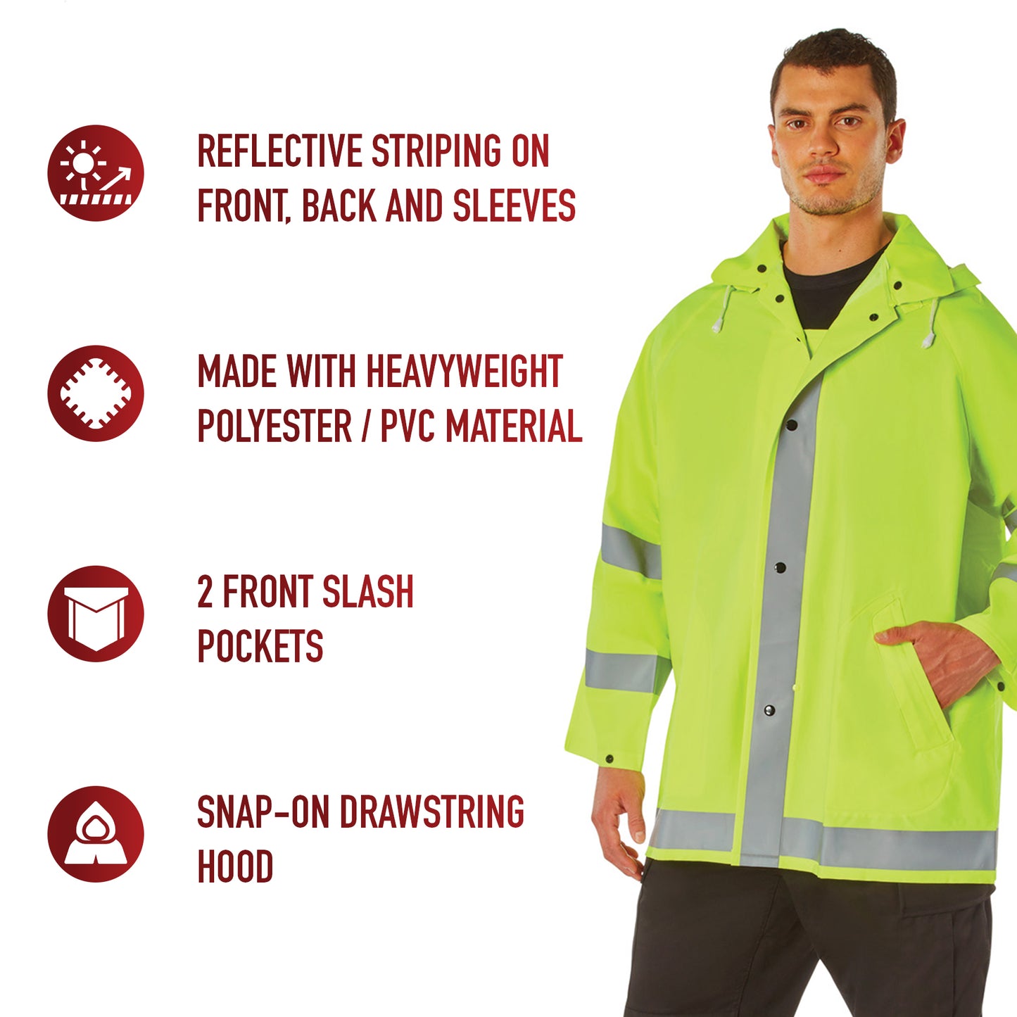 Rothco Safety Reflective Rain Jacket