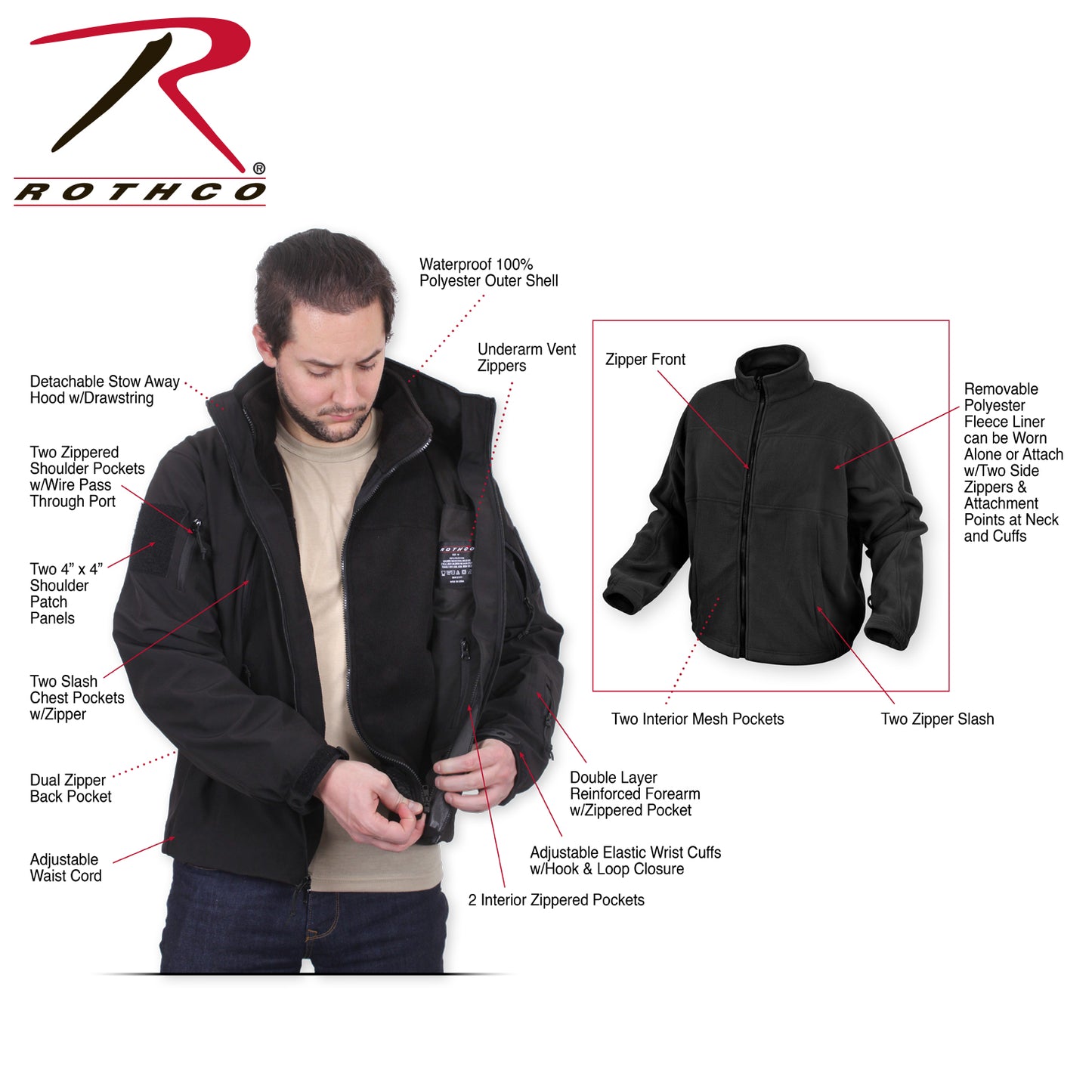 Rothco 3-in-1 Spec Ops Soft Shell Jacket