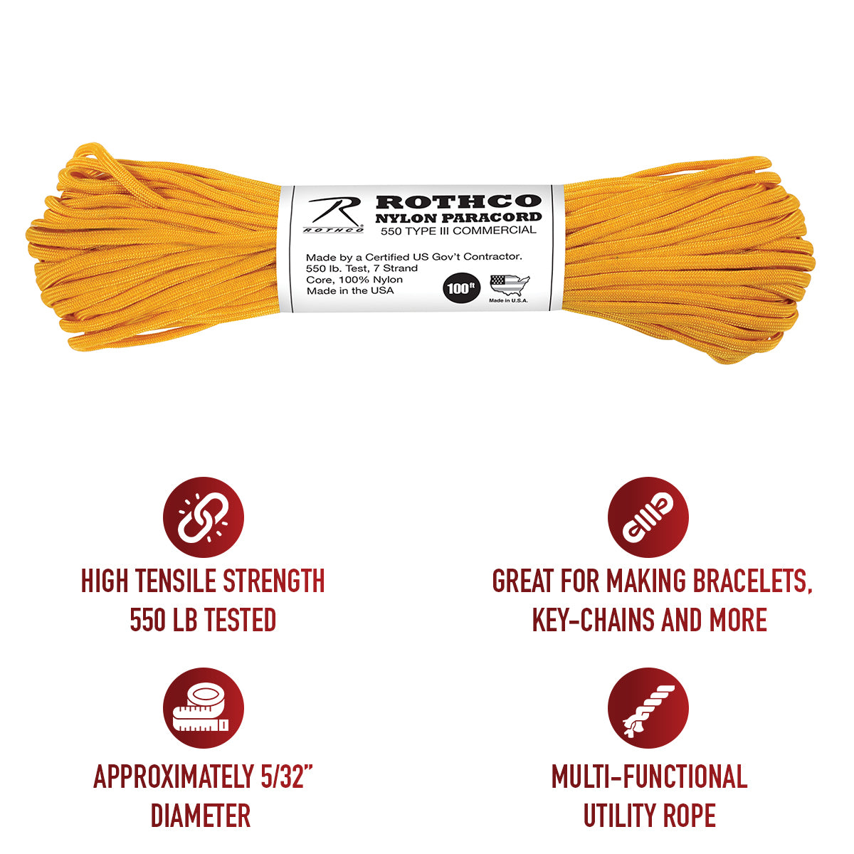 Rothco Nylon Paracord Type III 550 LB