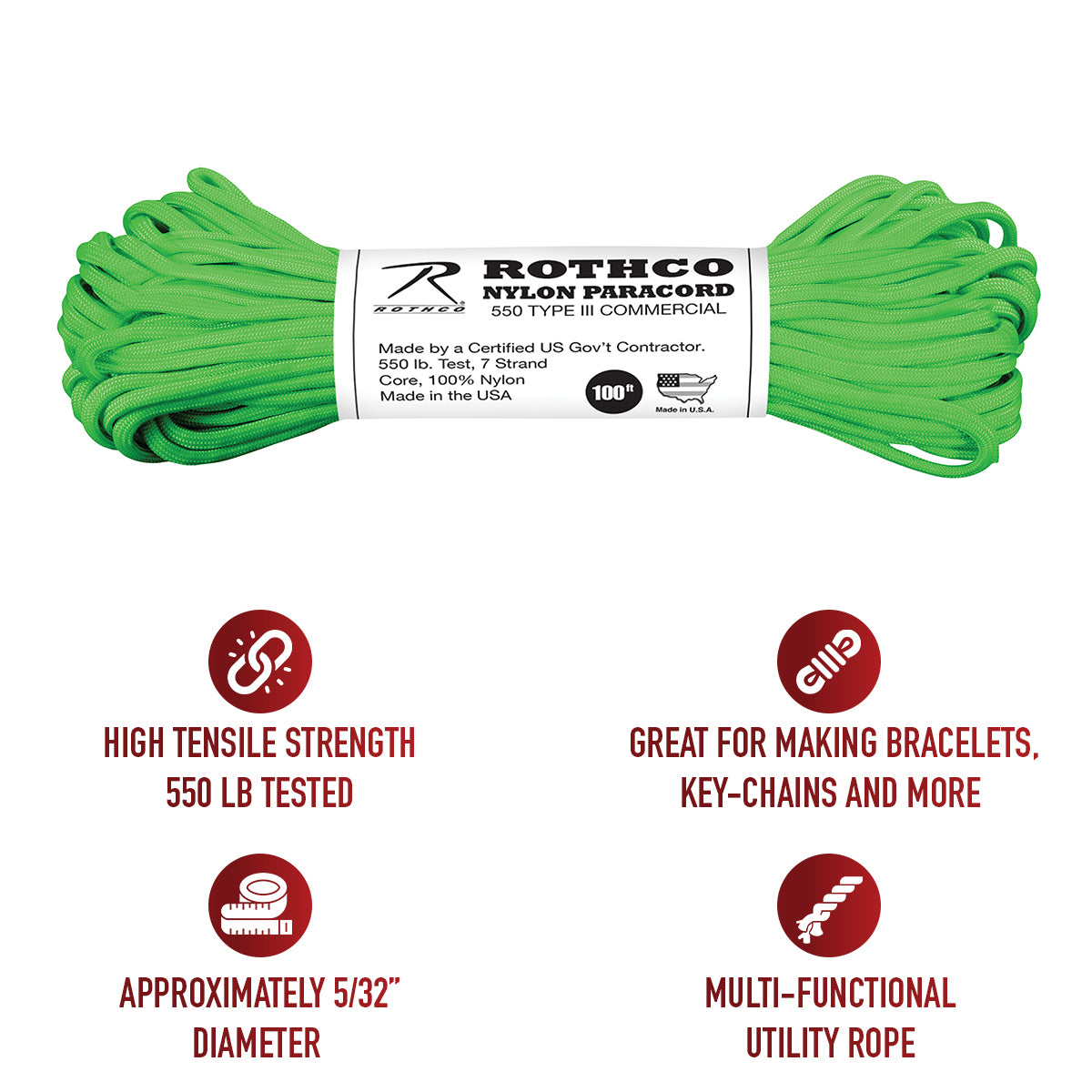 Rothco Nylon Paracord Type III 550 LB