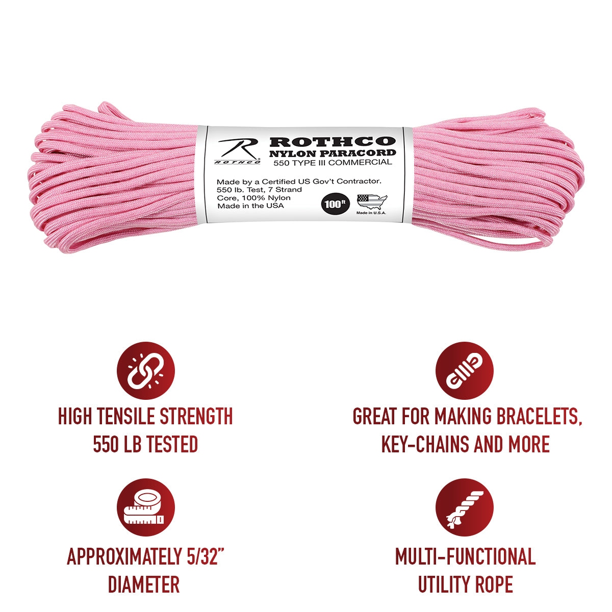 Rothco Nylon Paracord Type III 550 LB