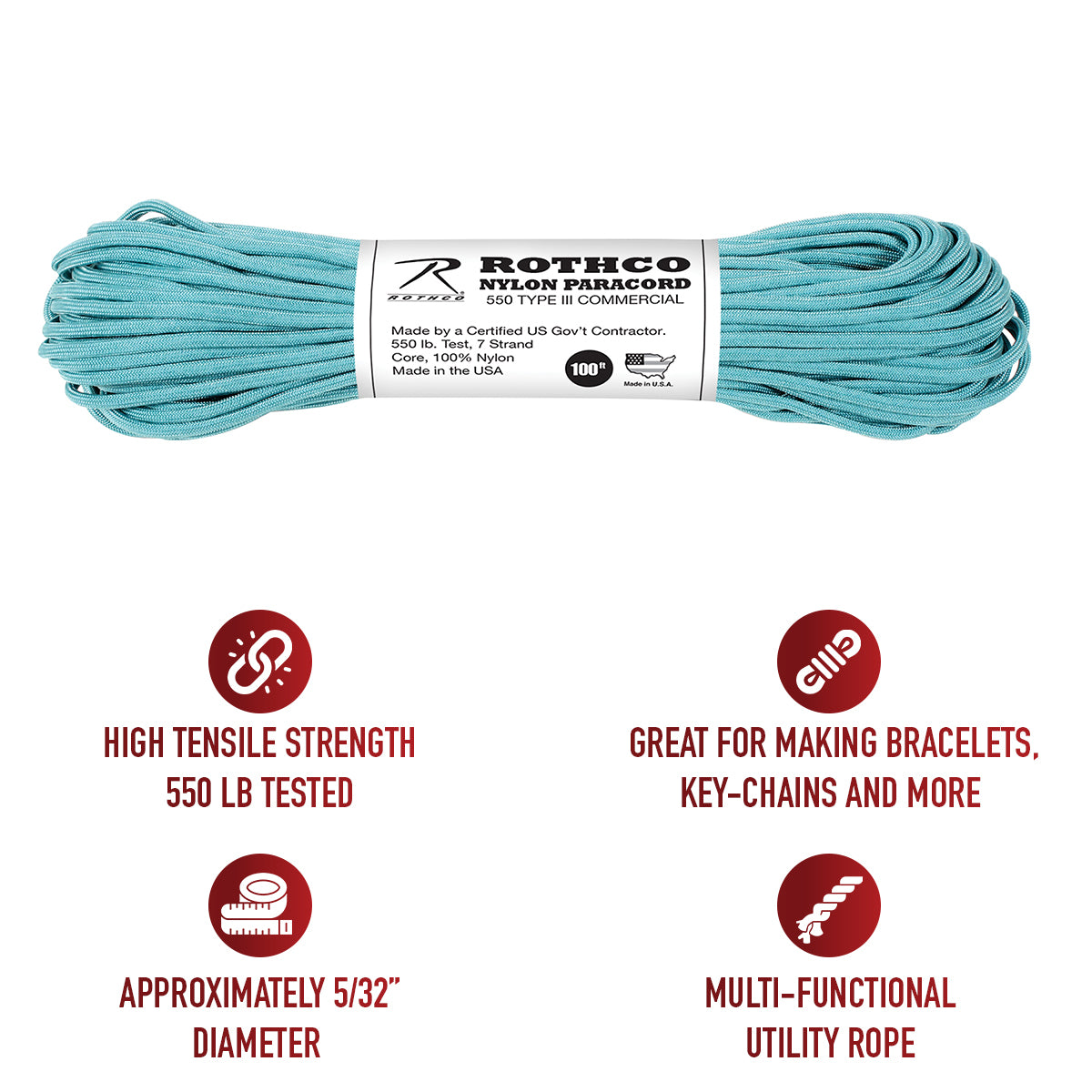Rothco Nylon Paracord Type III 550 LB