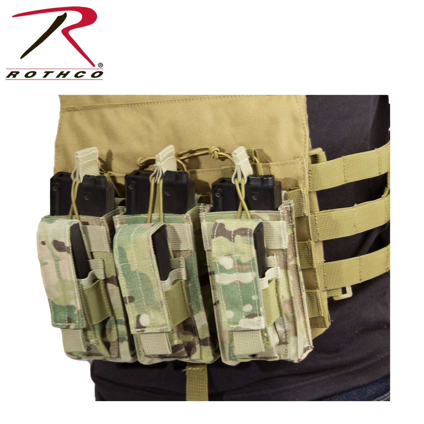 Rothco MOLLE Triple Kangaroo Rifle and Pistol Mag Pouch