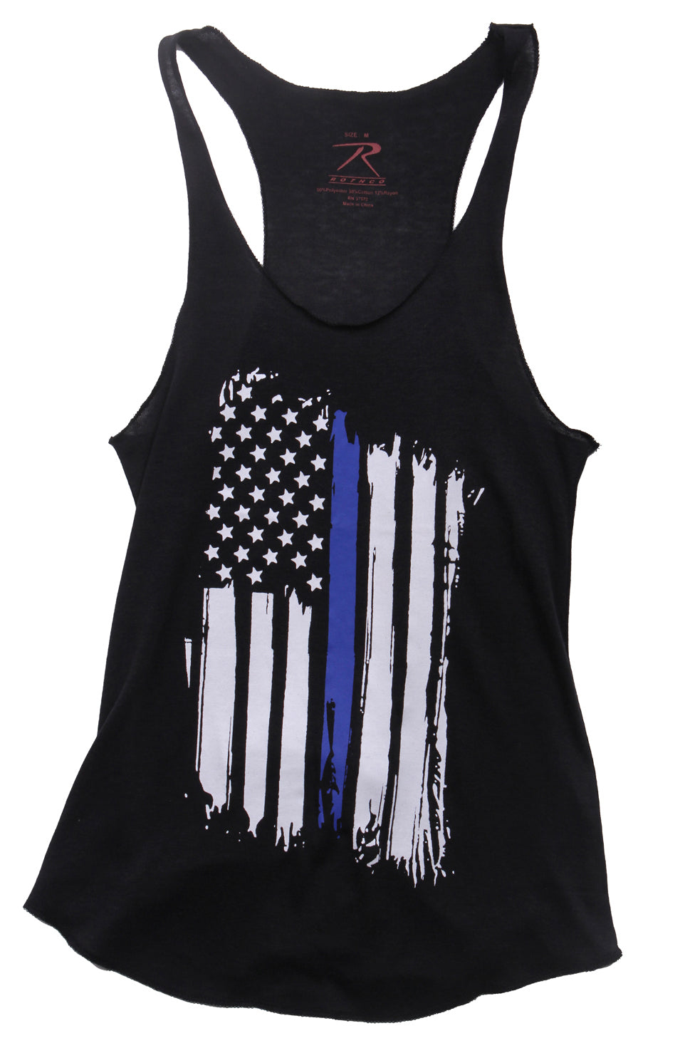 Women Thin Blue Line Flag Racerback Tank Top