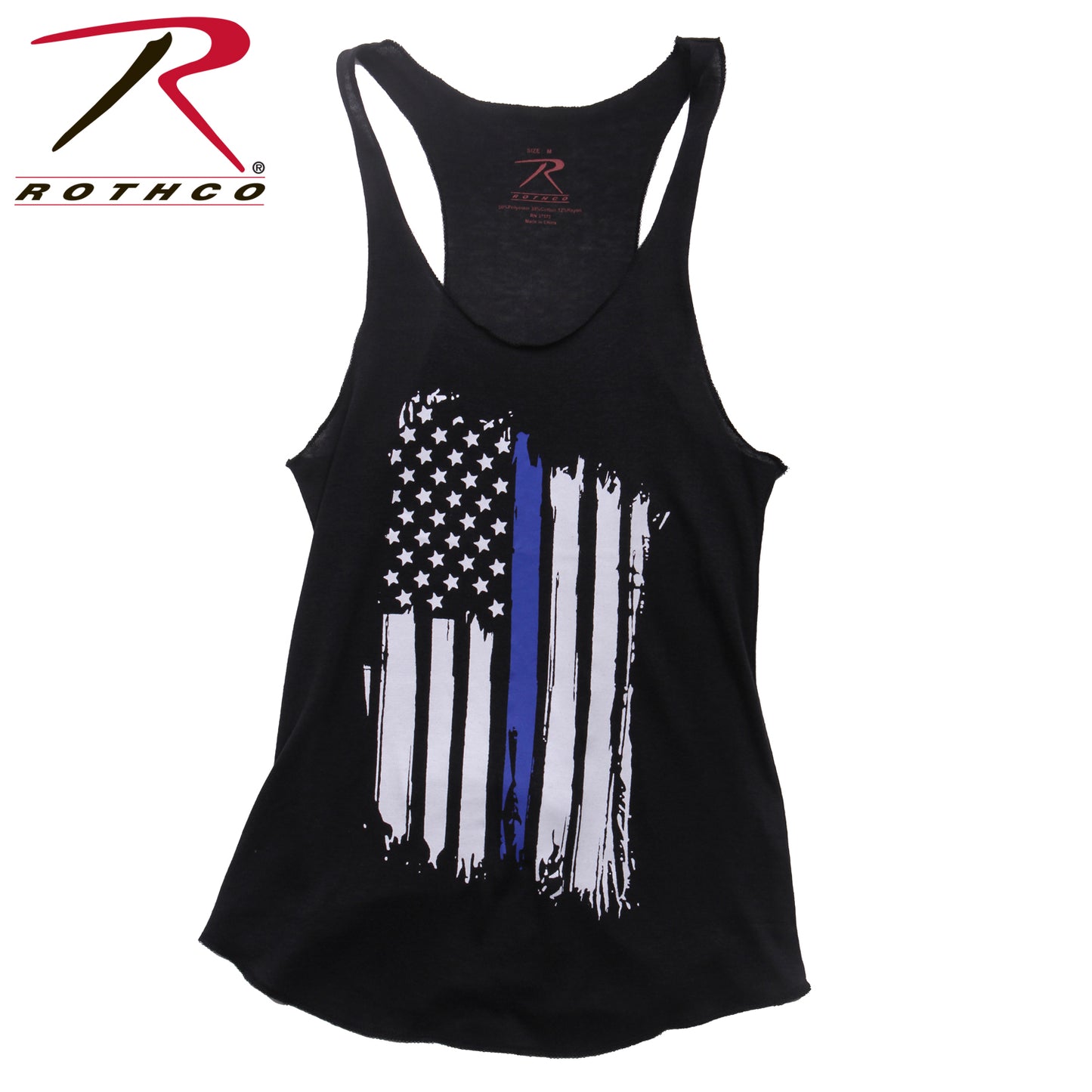 Women Thin Blue Line Flag Racerback Tank Top