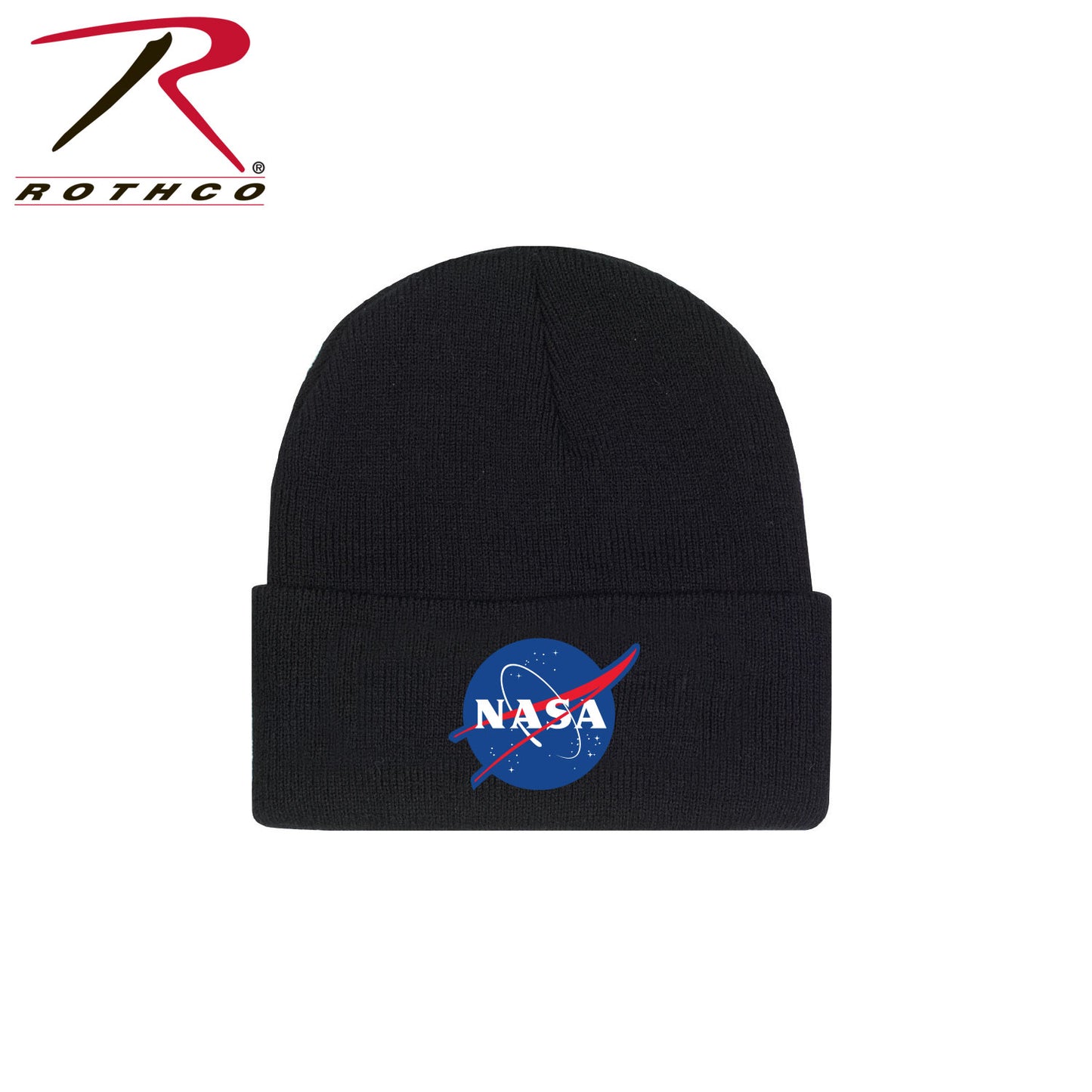 Rothco Deluxe NASA Meatball Logo Embroidered Watch Cap - Black