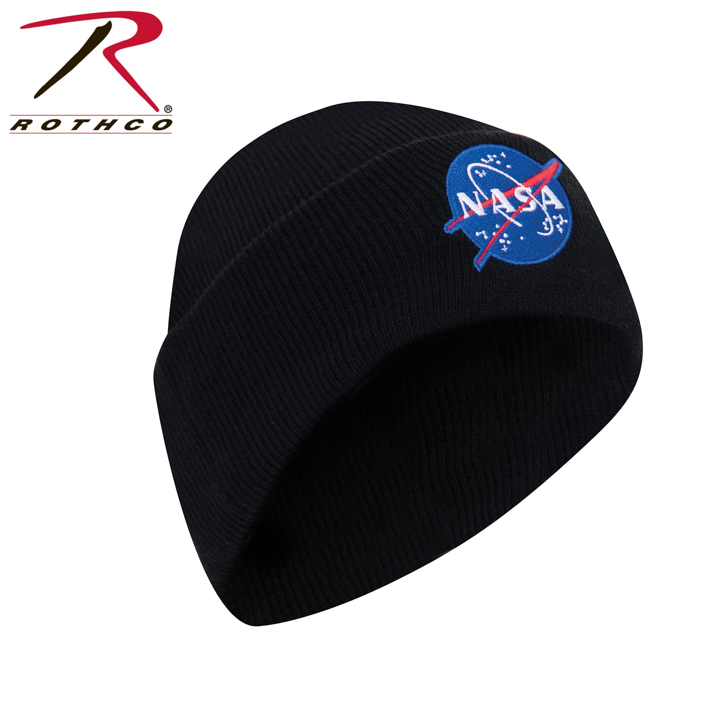 Rothco Deluxe NASA Meatball Logo Embroidered Watch Cap - Black