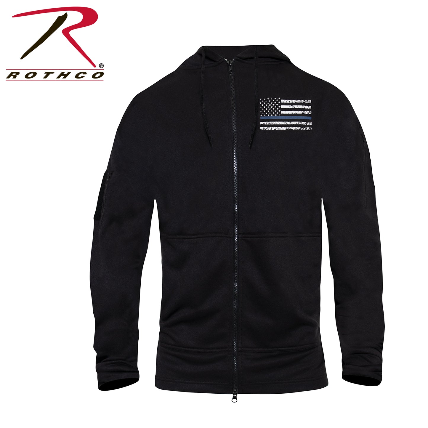 Rothco Thin Blue Line Concealed Carry Zippered Hoodie - Black