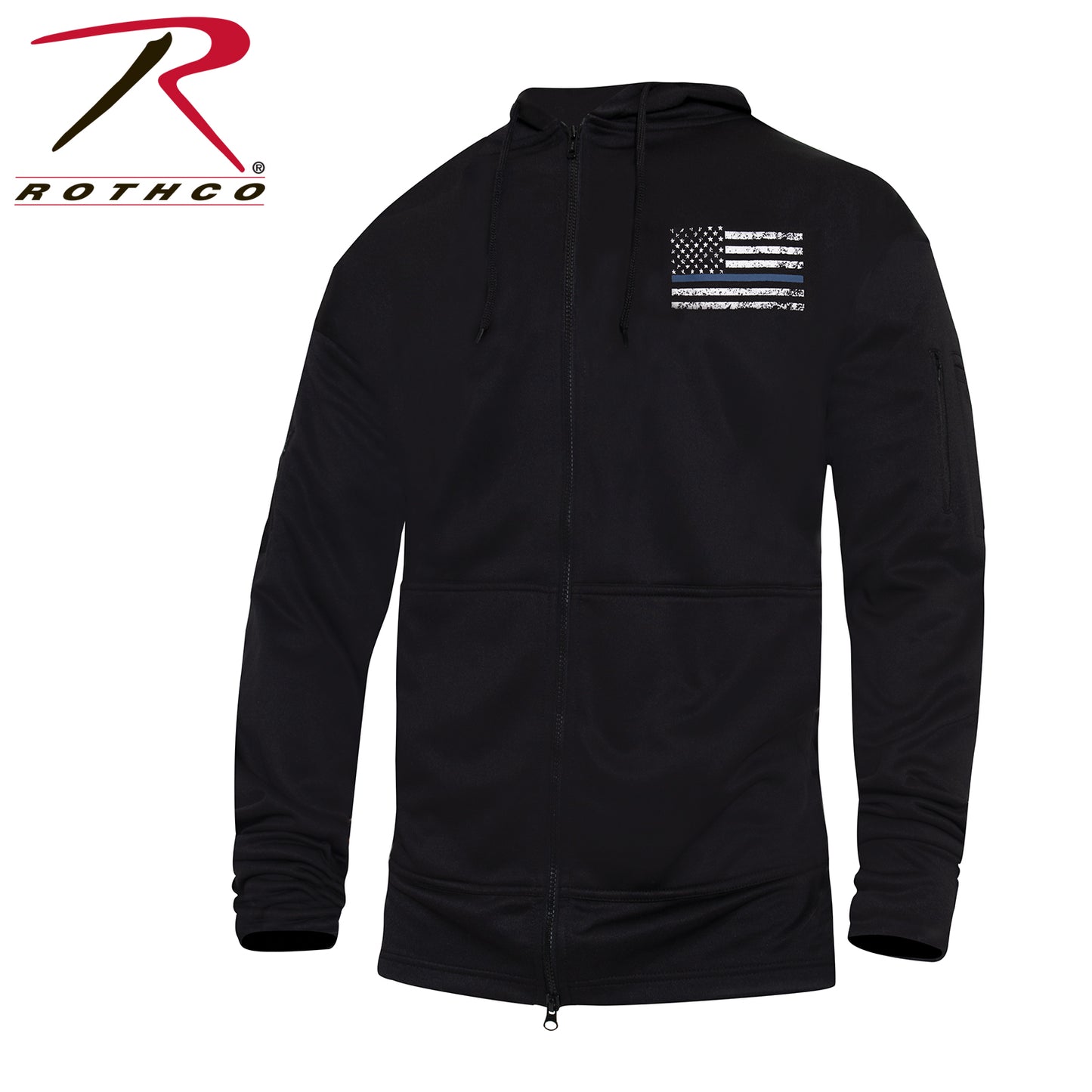 Rothco Thin Blue Line Concealed Carry Zippered Hoodie - Black