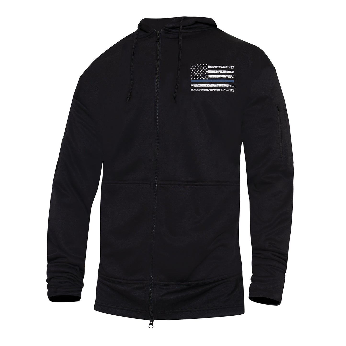 Rothco Thin Blue Line Concealed Carry Zippered Hoodie - Black