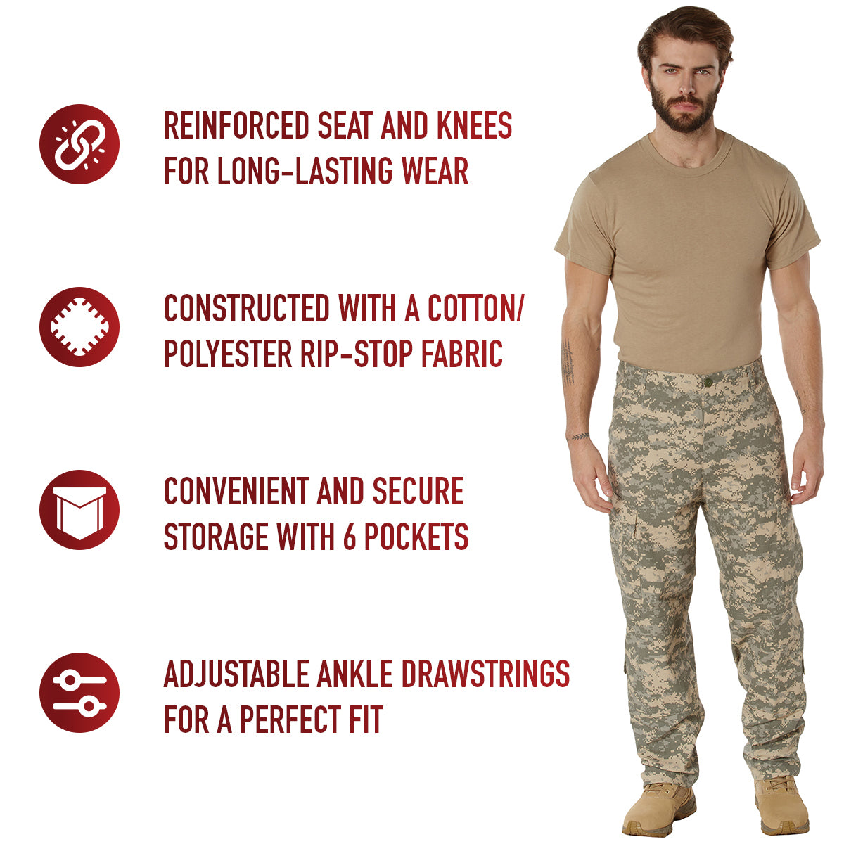 Rothco Camo Combat Uniform Pants - ACU Digital