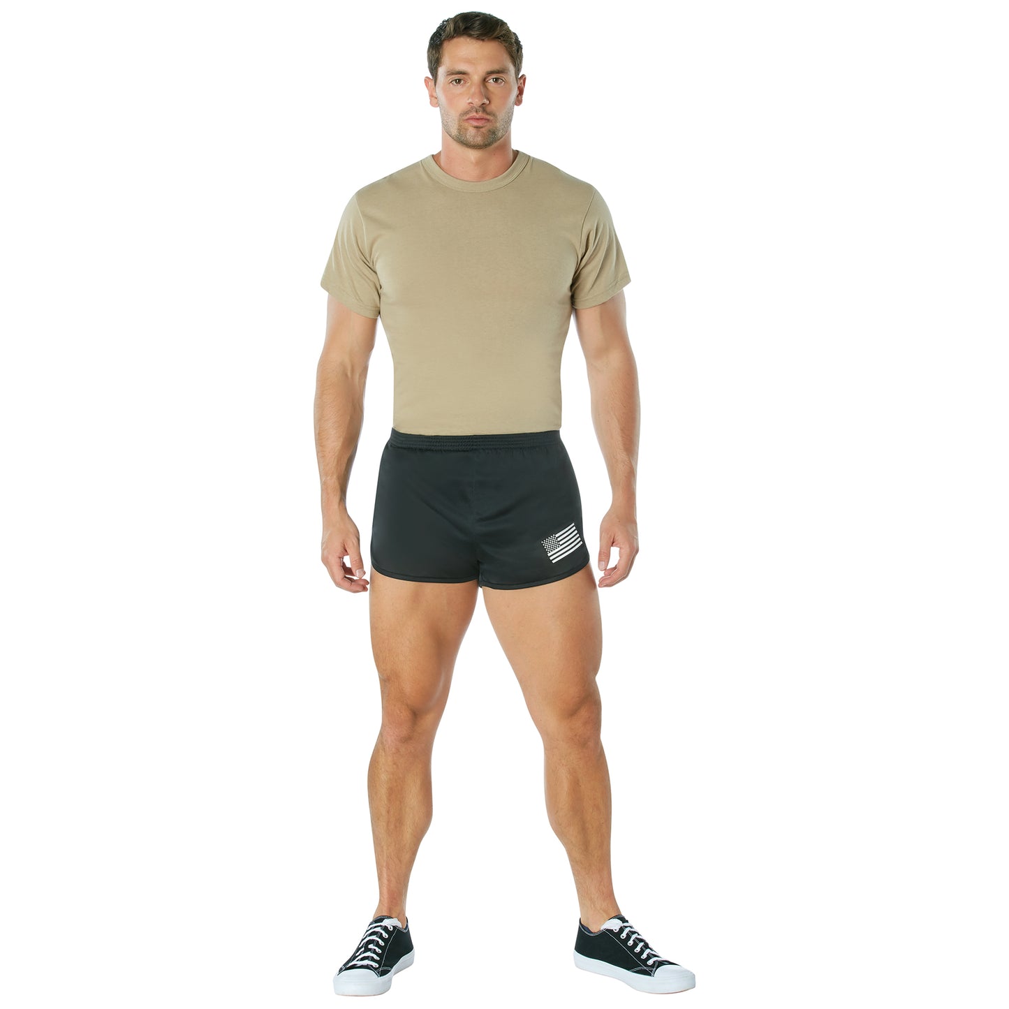 Rothco US Flag Ranger PT (Physical Training) Shorts - Black