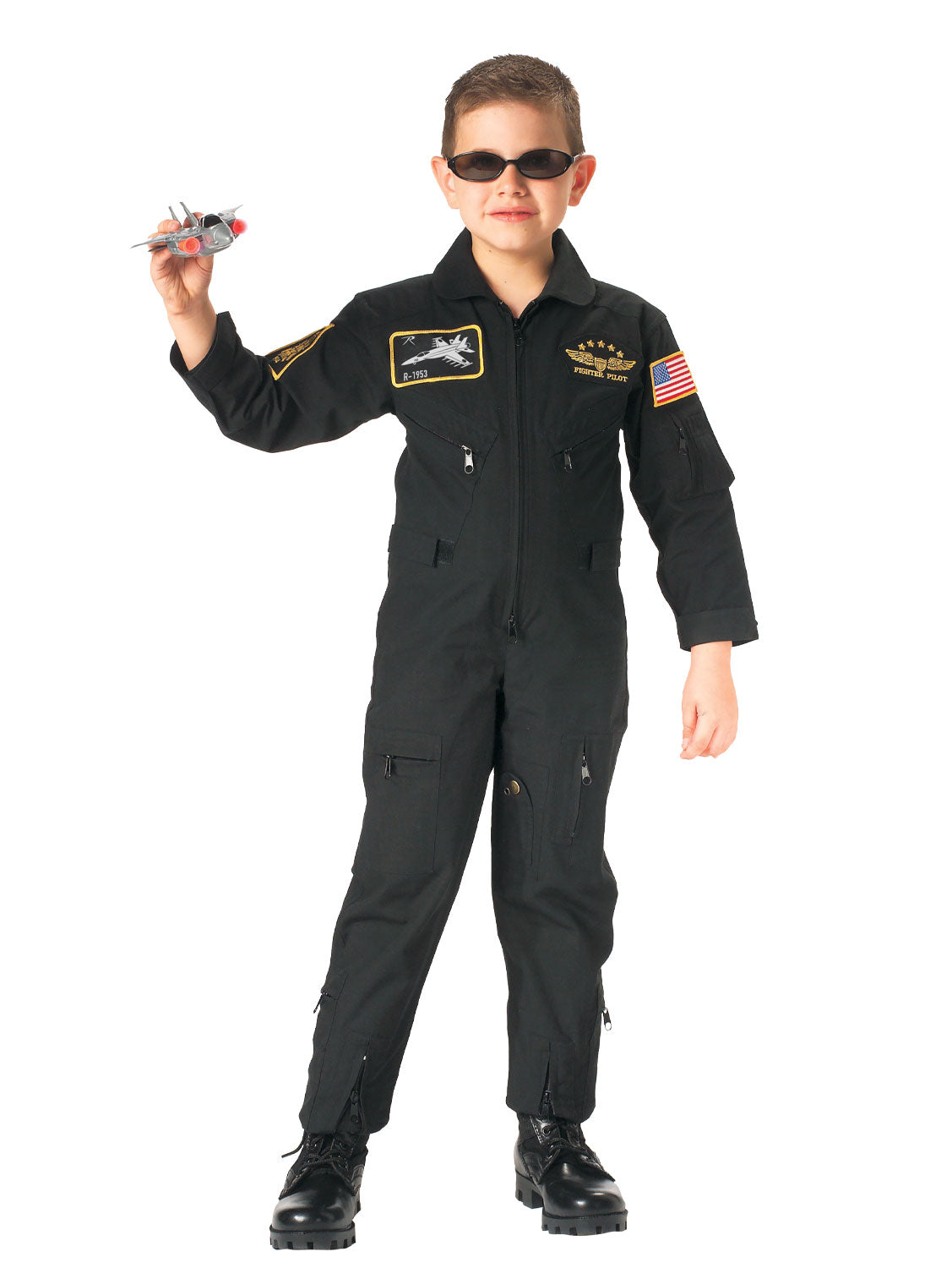 Rothco Kid's Flight Coverall With Patches - Olive Drab