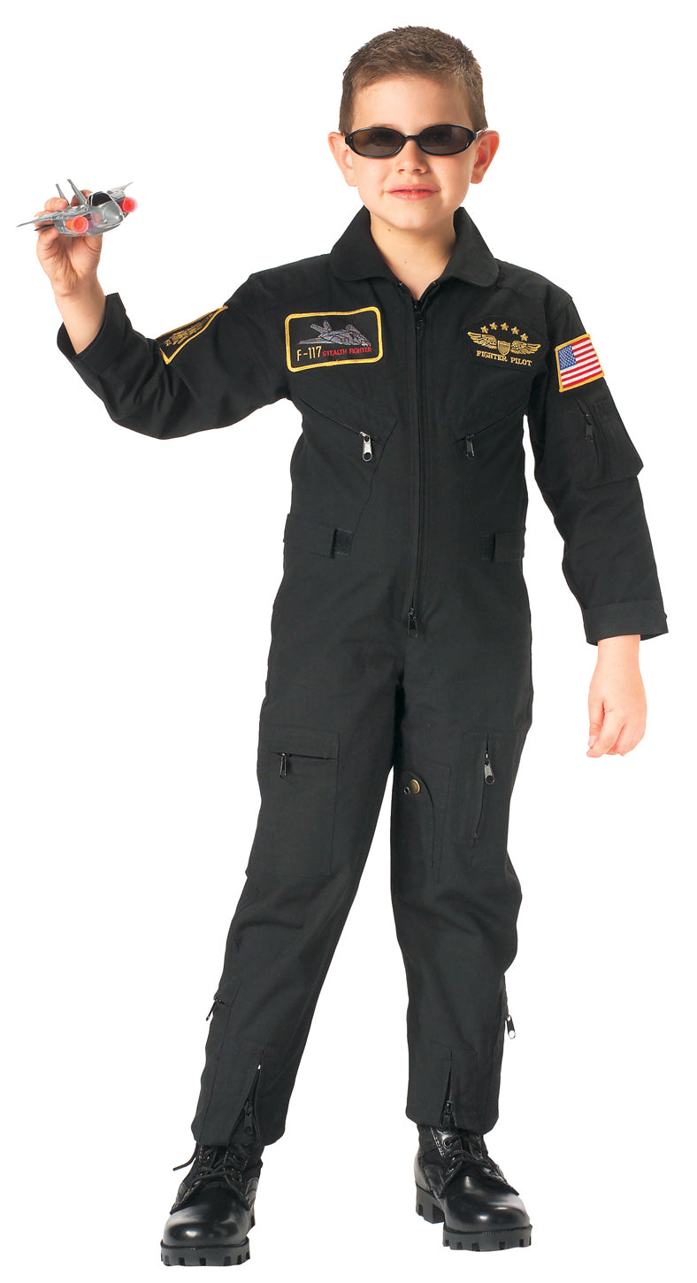 Rothco Kid's Flight Coverall With Patches - Olive Drab