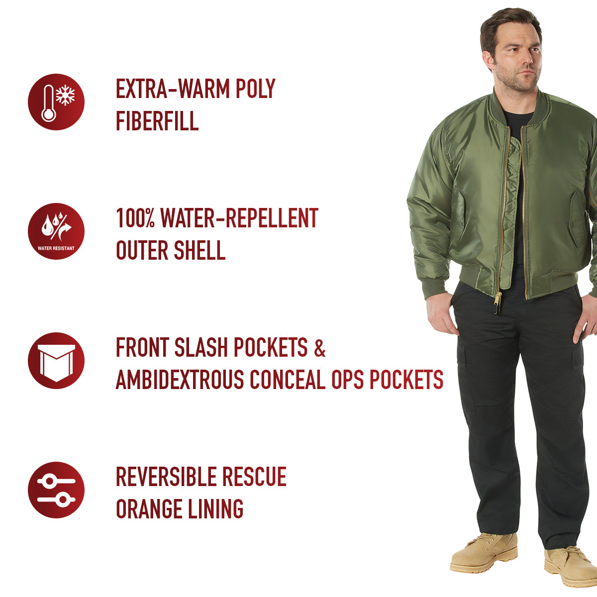 Rothco Concealed Carry MA-1 Flight Jacket