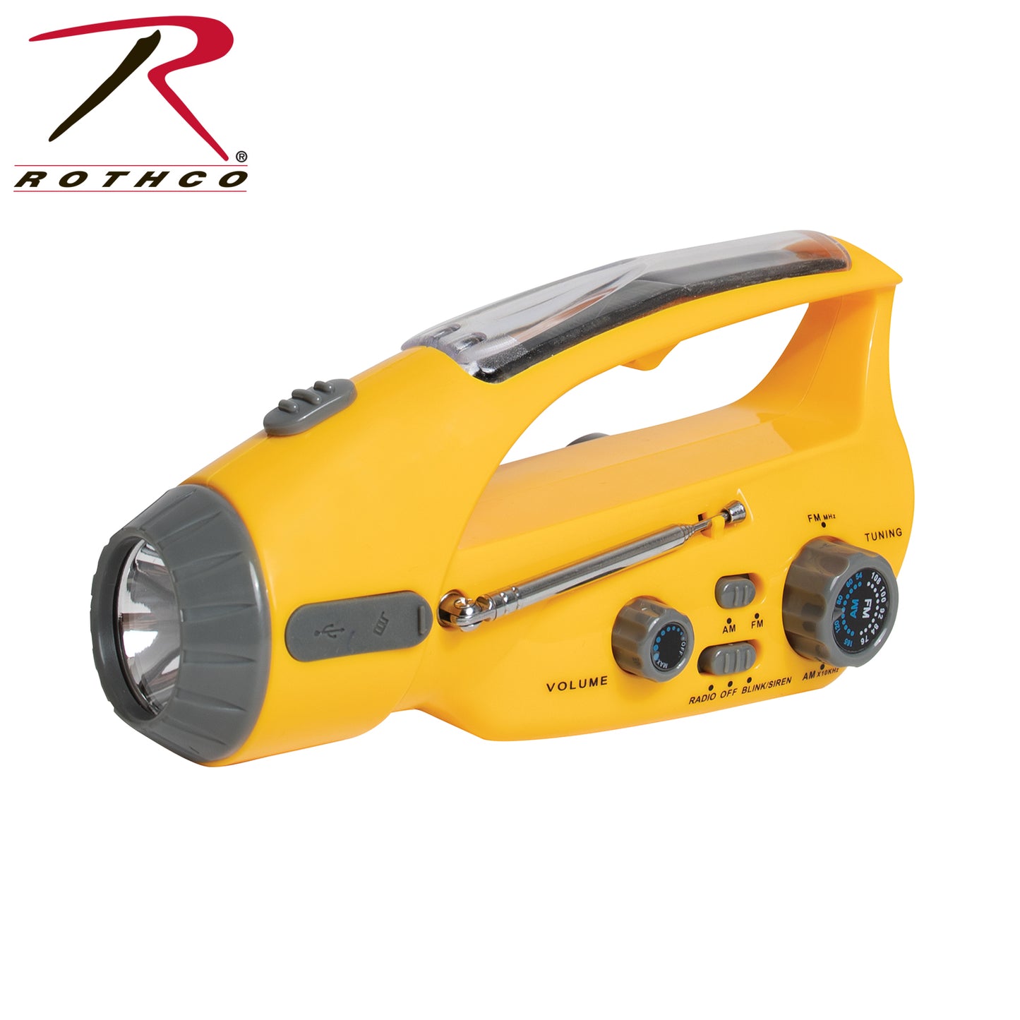 Rothco Solar/Wind Up Flashlight with Radio