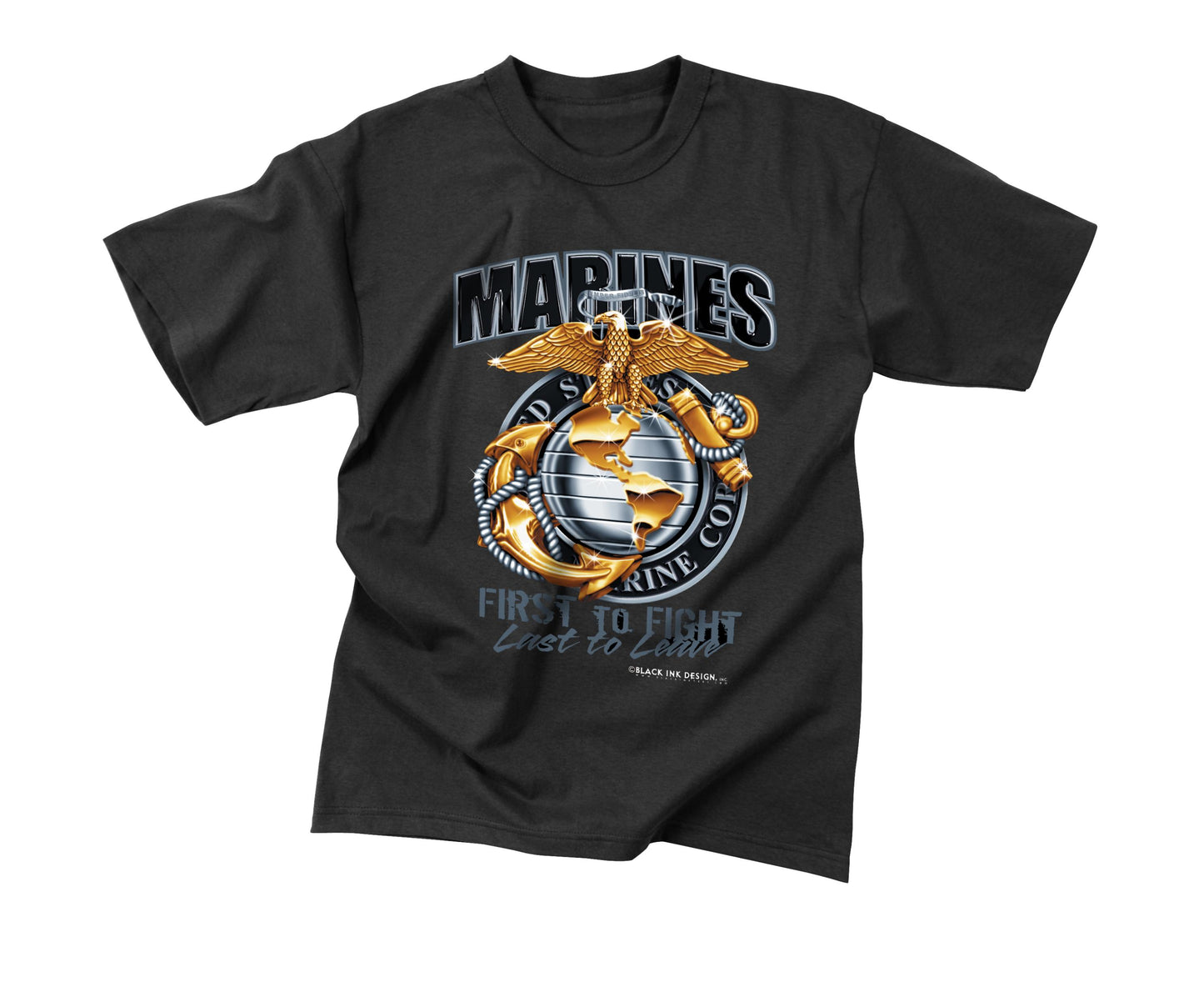 Black Ink Marines First To Fight T-Shirt