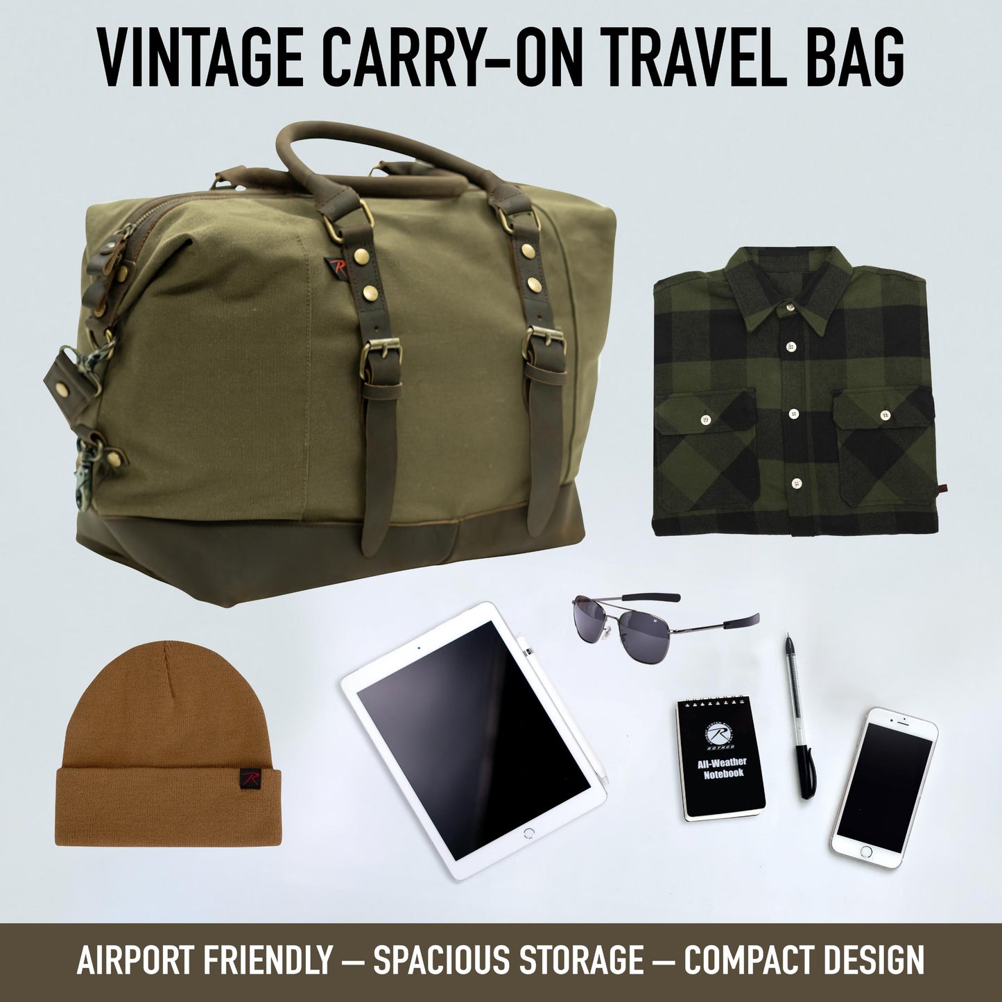 Rothco Vintage Carry-On Travel Bag - Olive Drab