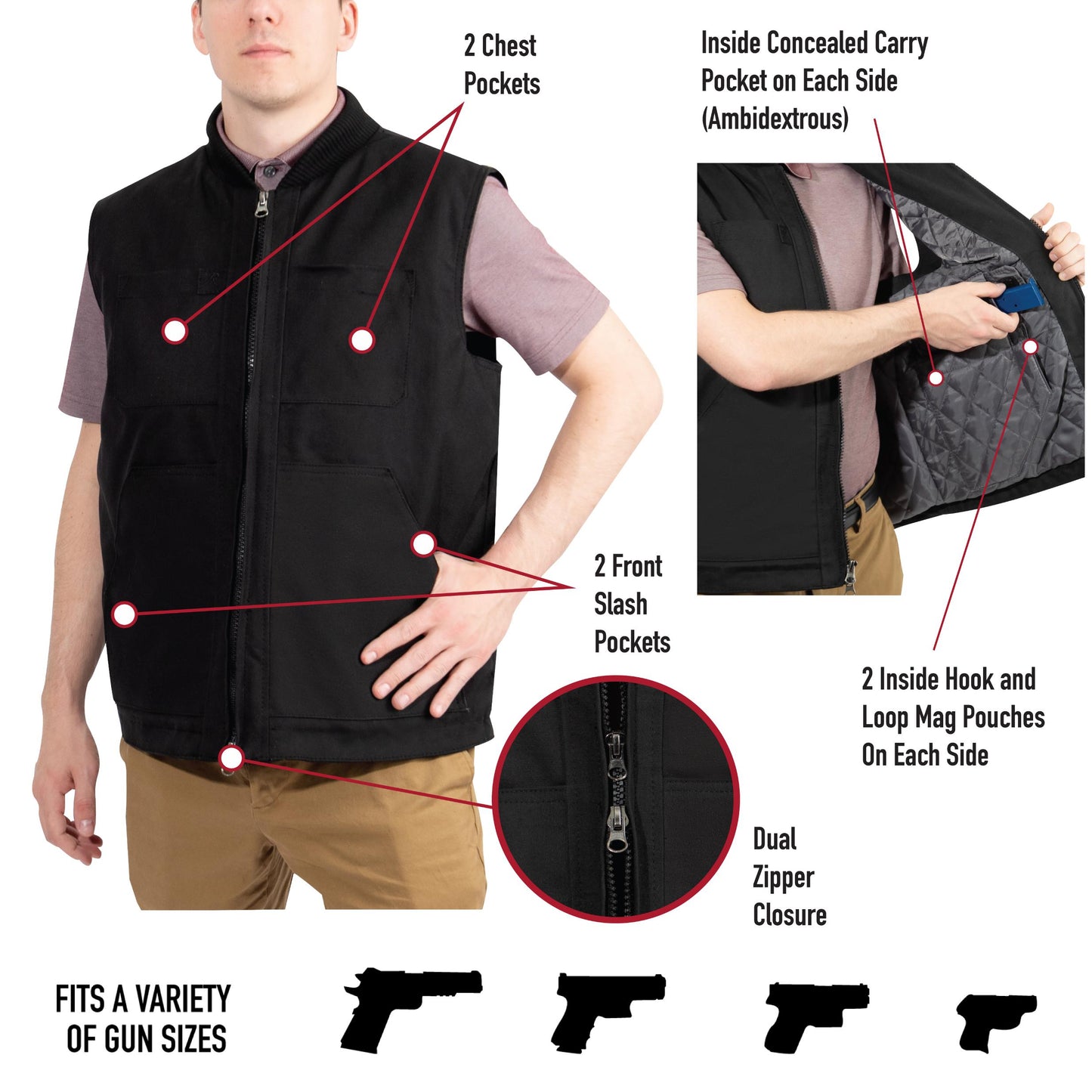 Rothco Concealed Carry Backwoods Canvas Vest